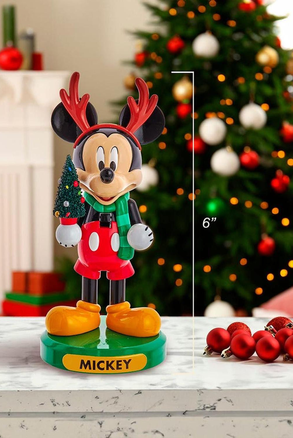 Kurt Adler 6-Inch Disney© Mickey Mouse With Tree Nutcracker