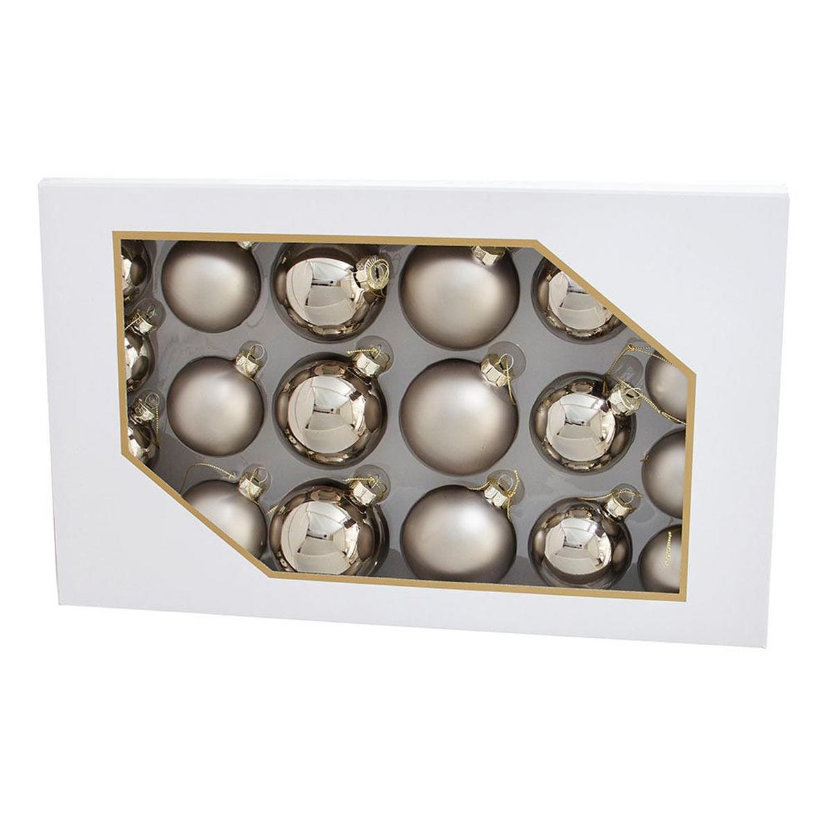 Shop For Kurt Adler 60 - 80MM Shiny and Matte Pewter Glass Ball Ornaments, 20 - Piece Set