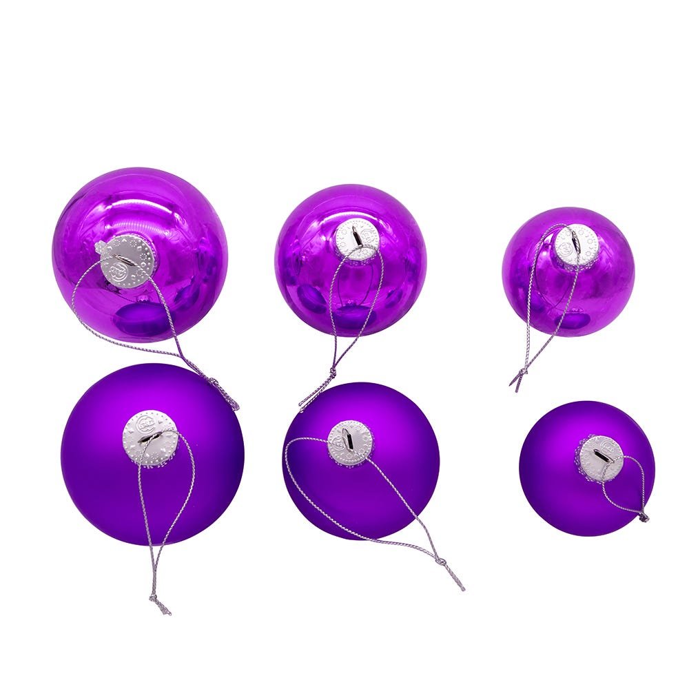 Shop For Kurt Adler 60 - 80MM Shiny and Matte Purple Balls, 20 Piece Set