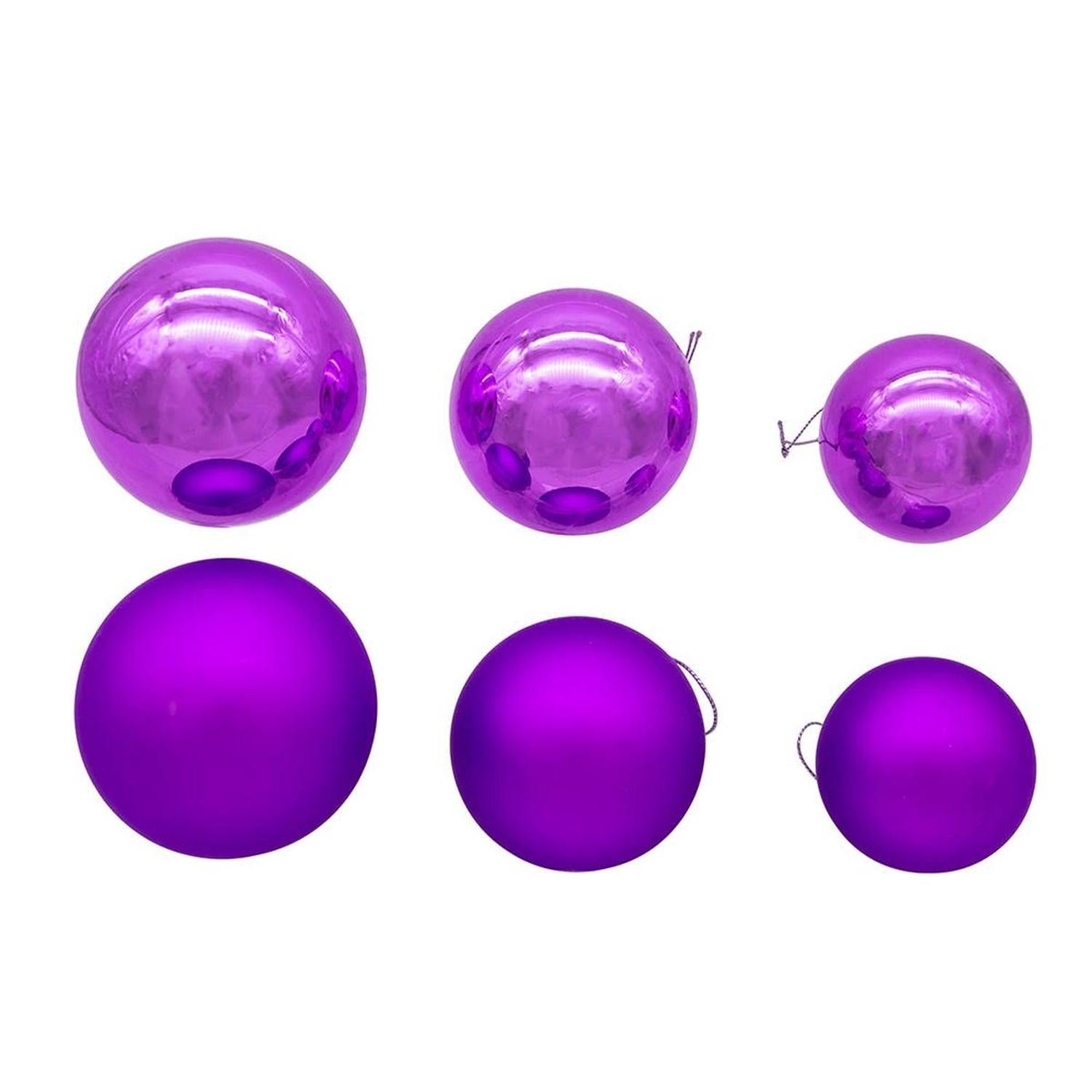 Shop For Kurt Adler 60 - 80MM Shiny and Matte Purple Balls, 20 Piece Set