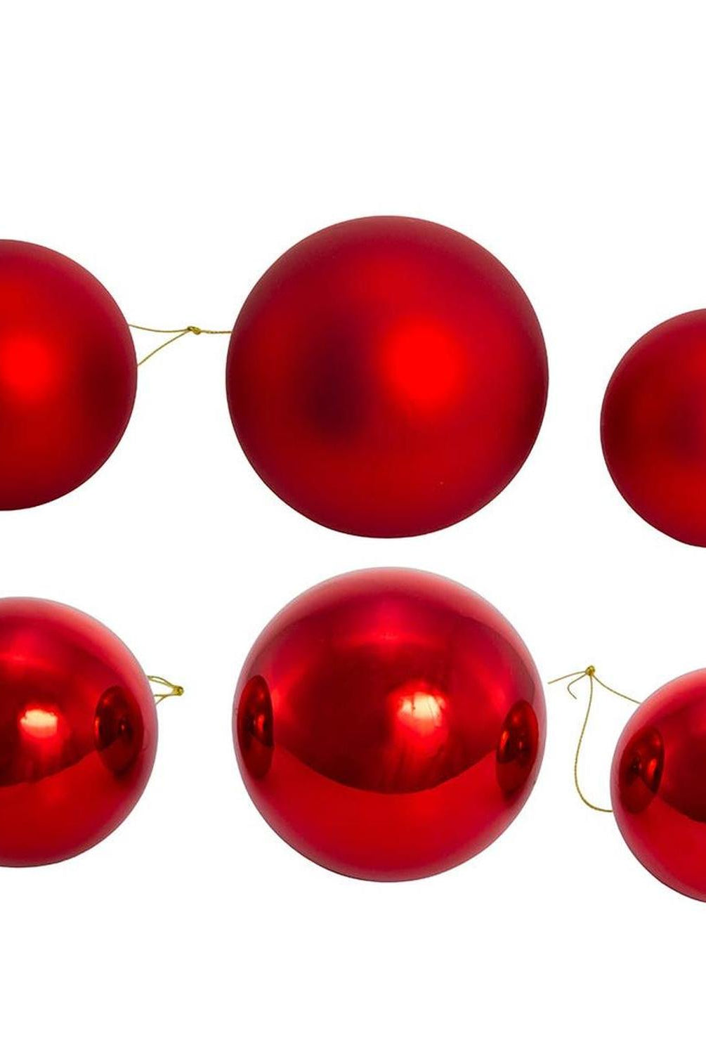 Kurt Adler 60-80MM Shiny and Matte Red Glass Ball Ornaments, 20-Piece Set