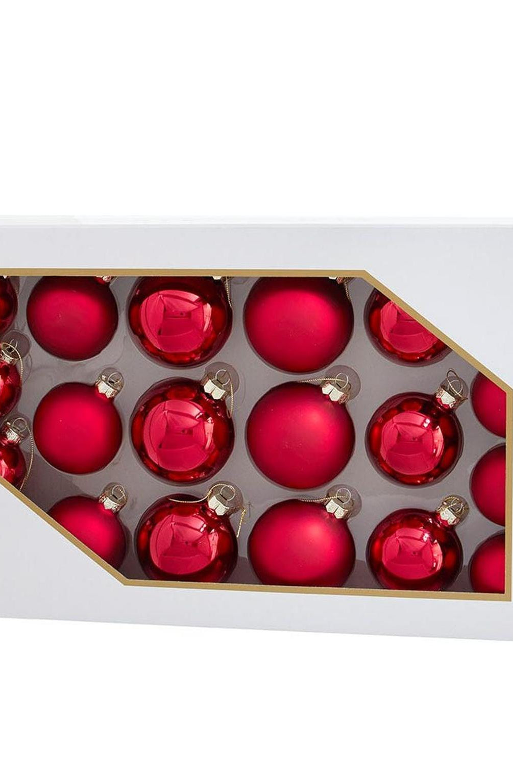 Kurt Adler 60-80MM Shiny and Matte Red Glass Ball Ornaments, 20-Piece Set