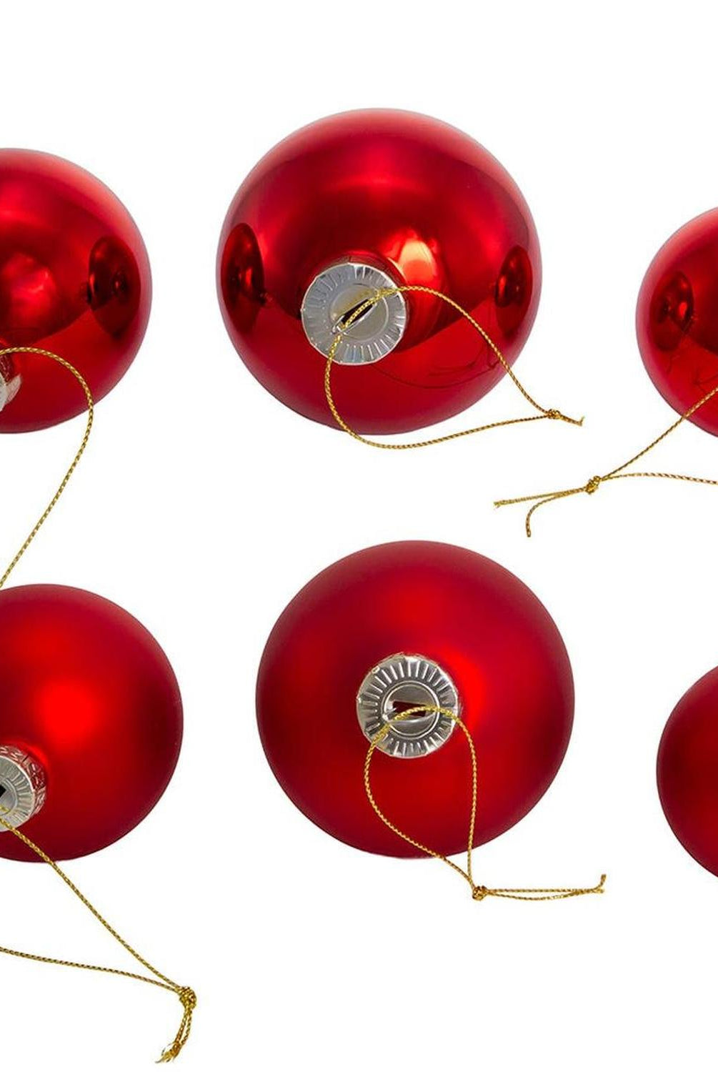 Kurt Adler 60-80MM Shiny and Matte Red Glass Ball Ornaments, 20-Piece Set