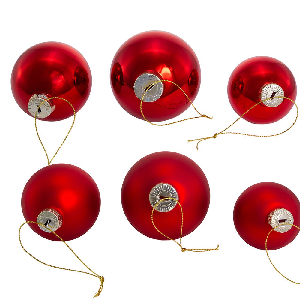 Shop For Kurt Adler 60 - 80MM Shiny and Matte Red Glass Ball Ornaments, 20 - Piece Set