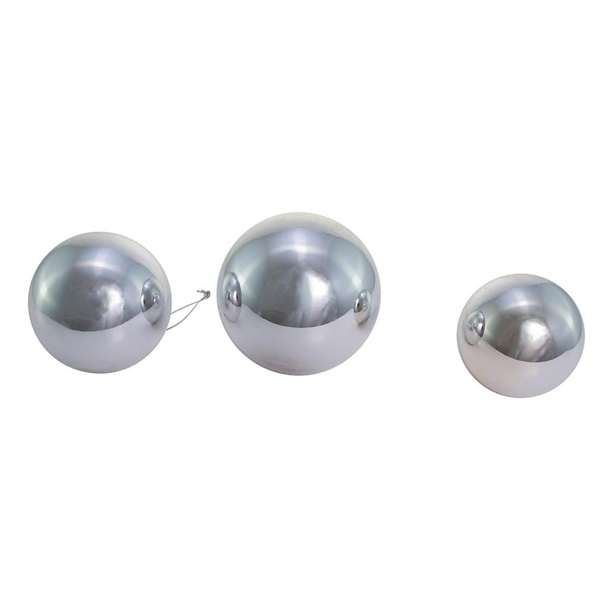 Shop For Kurt Adler 60 - 80MM Shiny Silver Glass Ball Ornaments, 20 - Piece Set