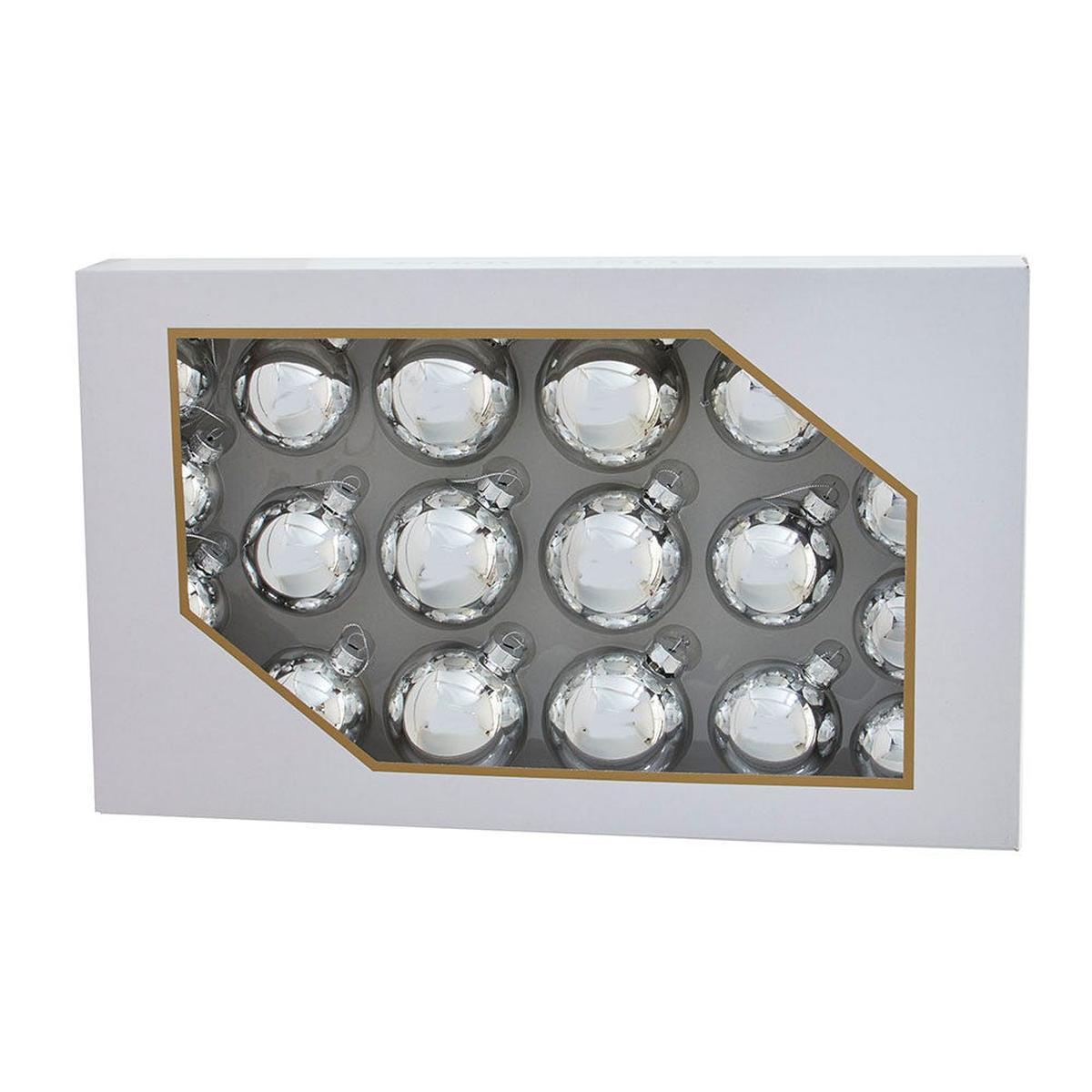 Shop For Kurt Adler 60 - 80MM Shiny Silver Glass Ball Ornaments, 20 - Piece Set