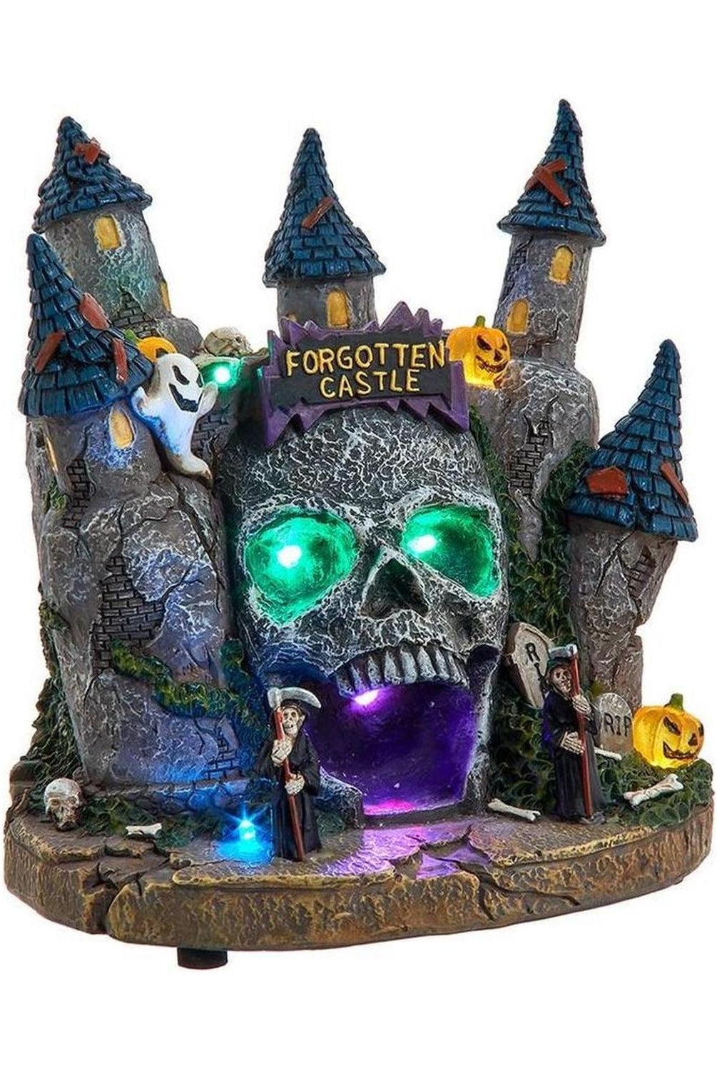 Kurt Adler 6.4" Multicolor LED Lighted Skull Castle