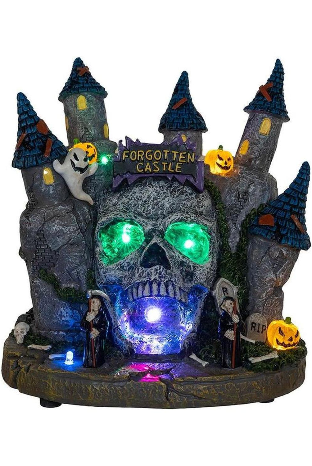 Kurt Adler 6.4" Multicolor LED Lighted Skull Castle