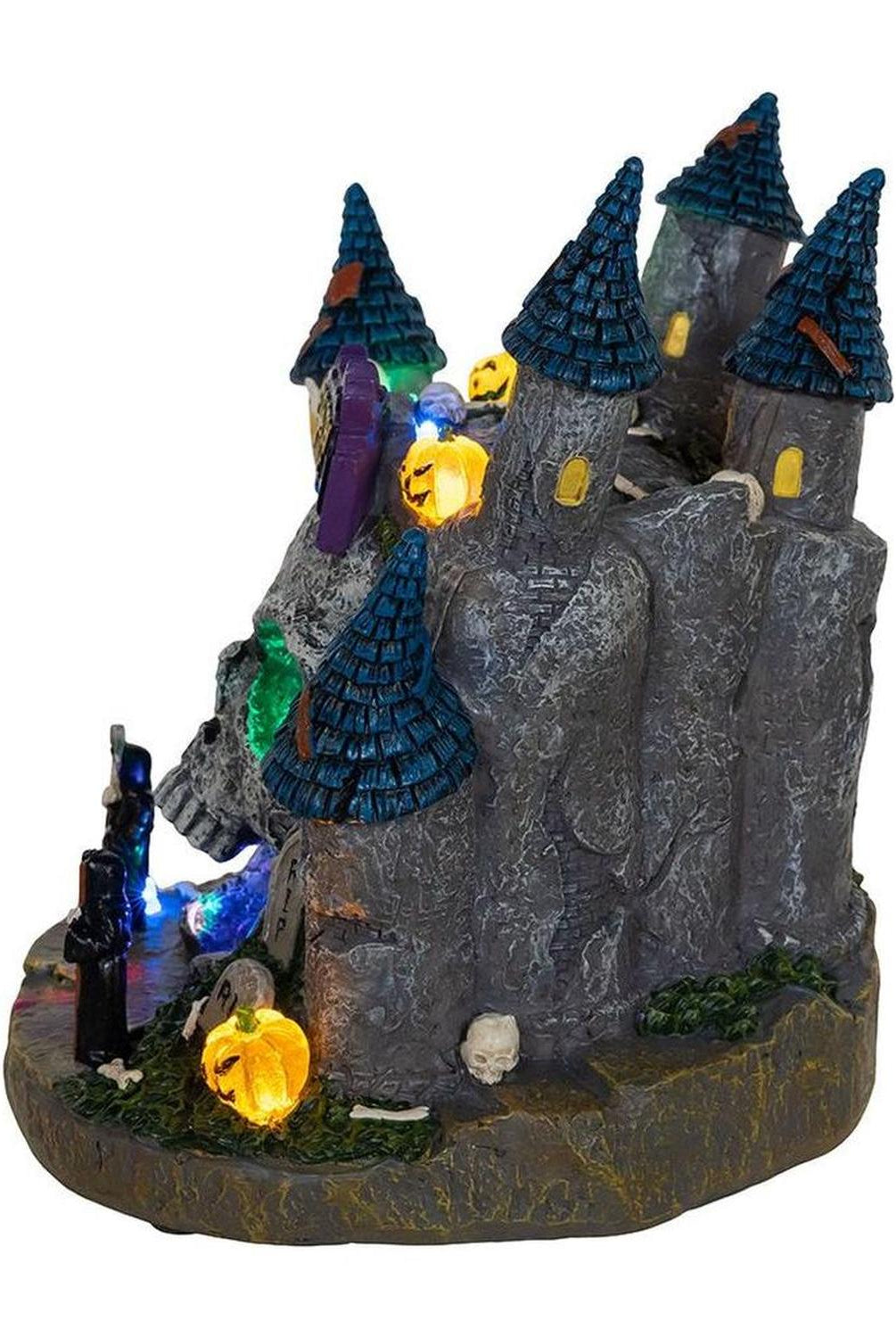 Kurt Adler 6.4" Multicolor LED Lighted Skull Castle