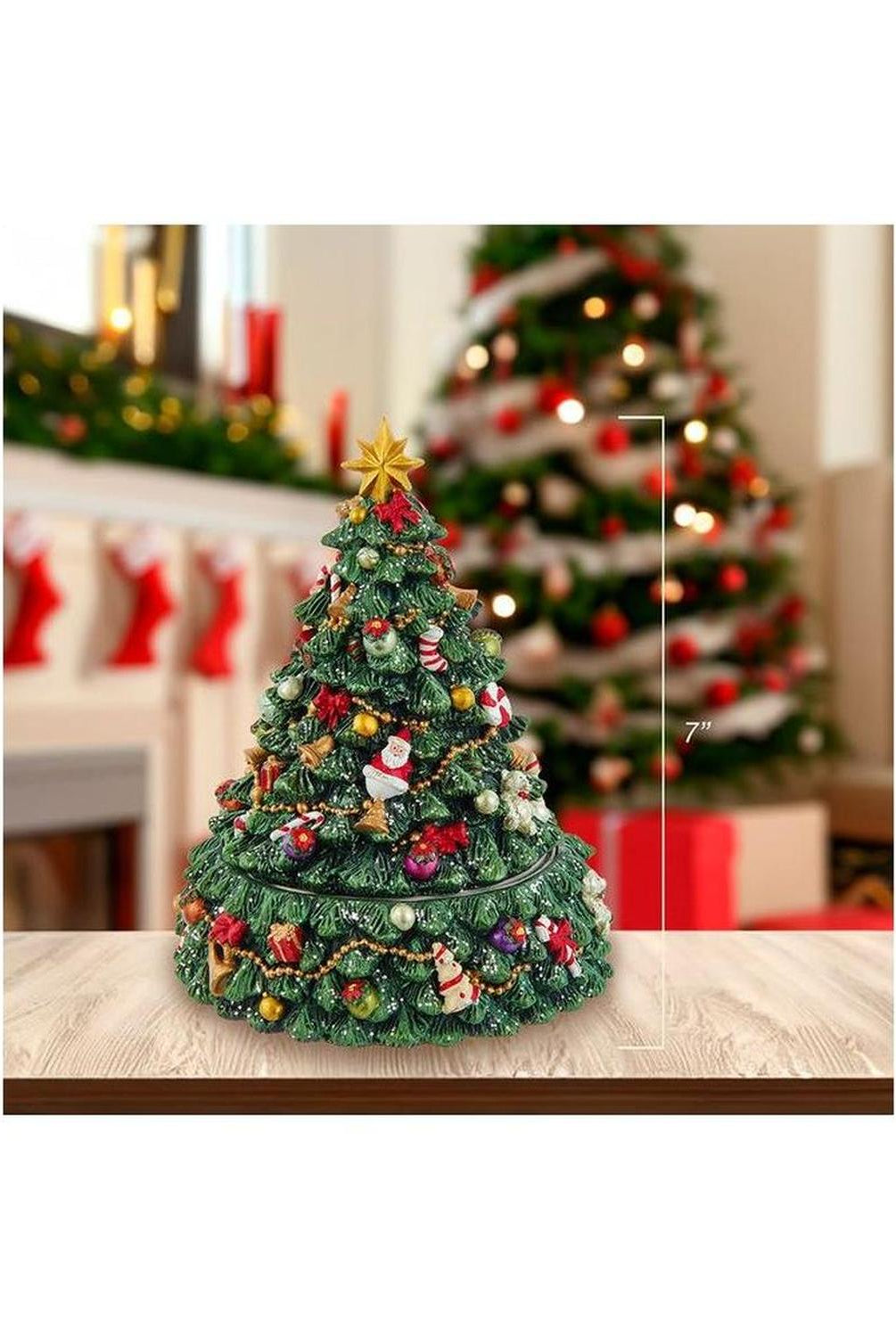 Kurt Adler 7-Inch Christmas Tree Revolving Music Box