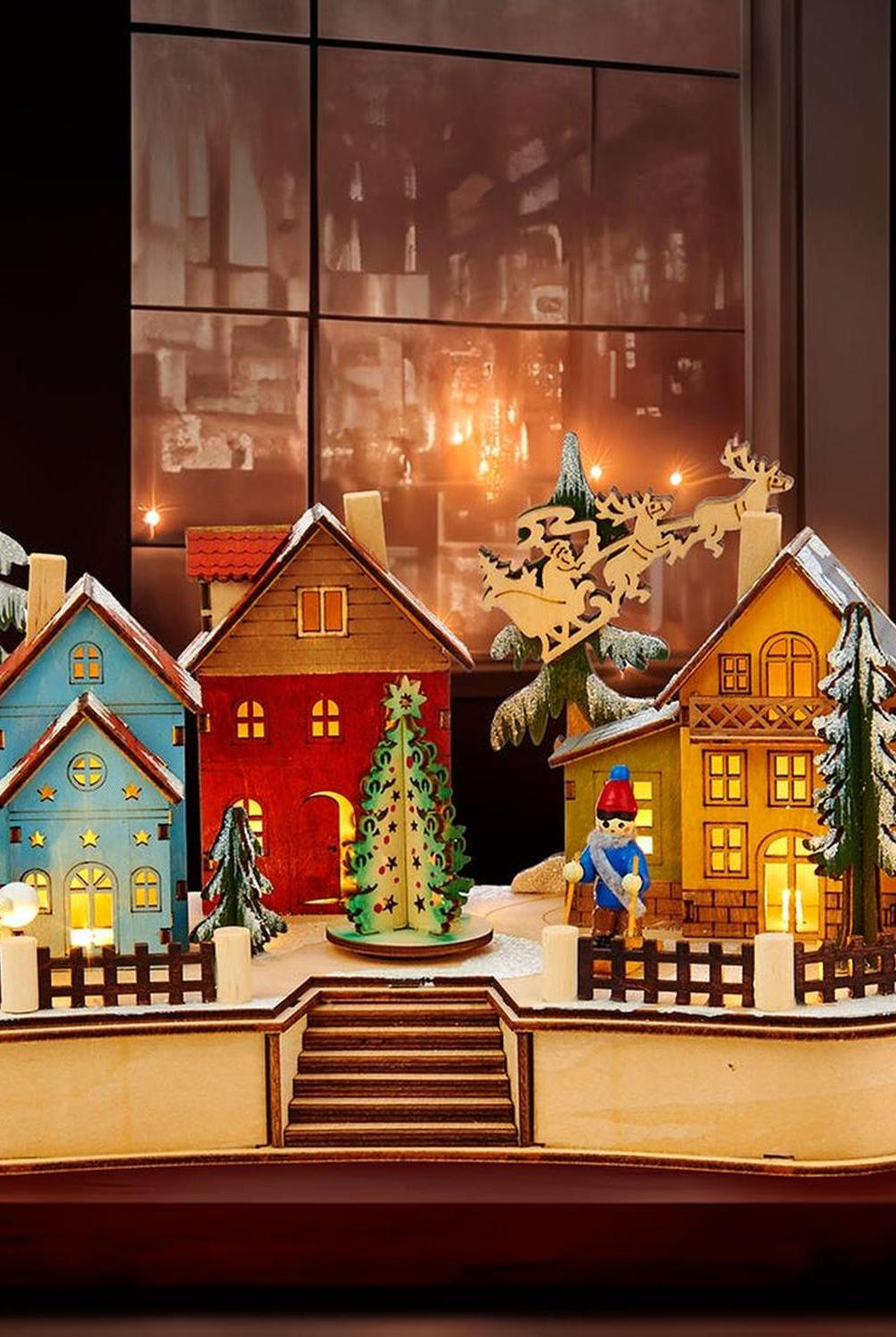 Kurt Adler 7.08-Inch Village Musical LED House with Motion