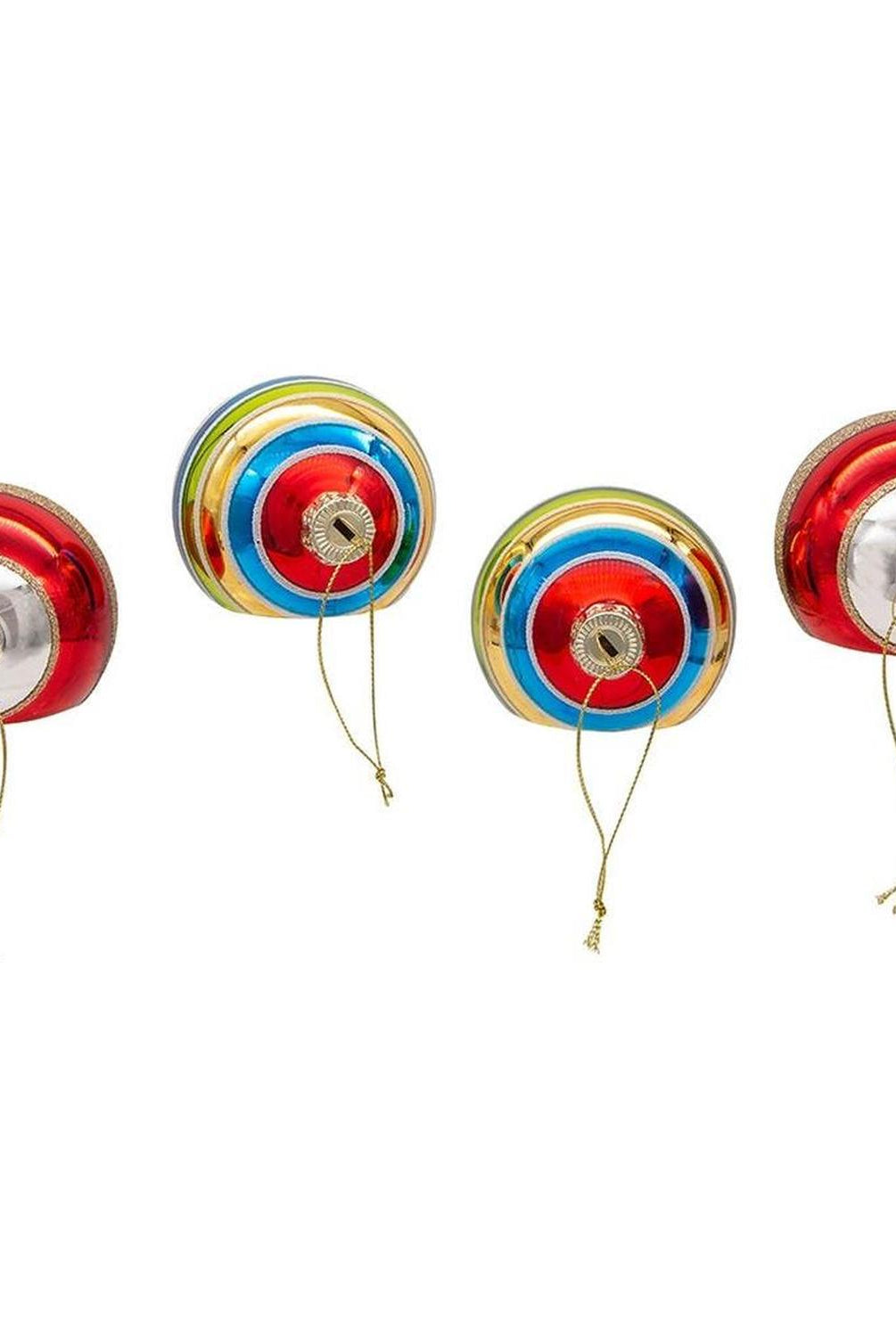 Kurt Adler 75MM Early Years Glass Ornaments, 4 Piece Set