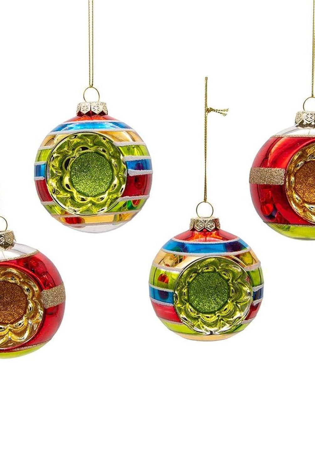Kurt Adler 75MM Early Years Glass Ornaments, 4 Piece Set