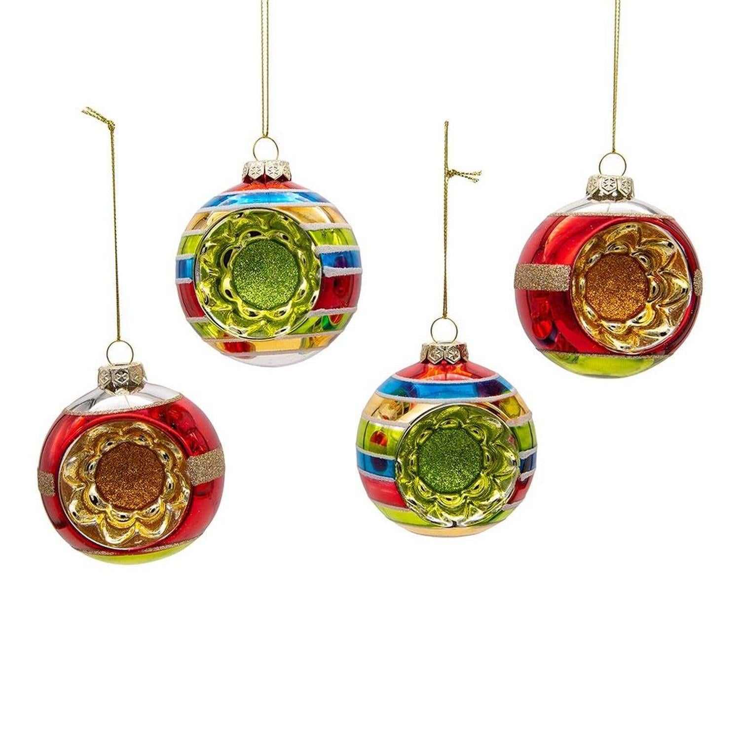 Kurt Adler 75MM Early Years Glass Ornaments, 4 Piece Set