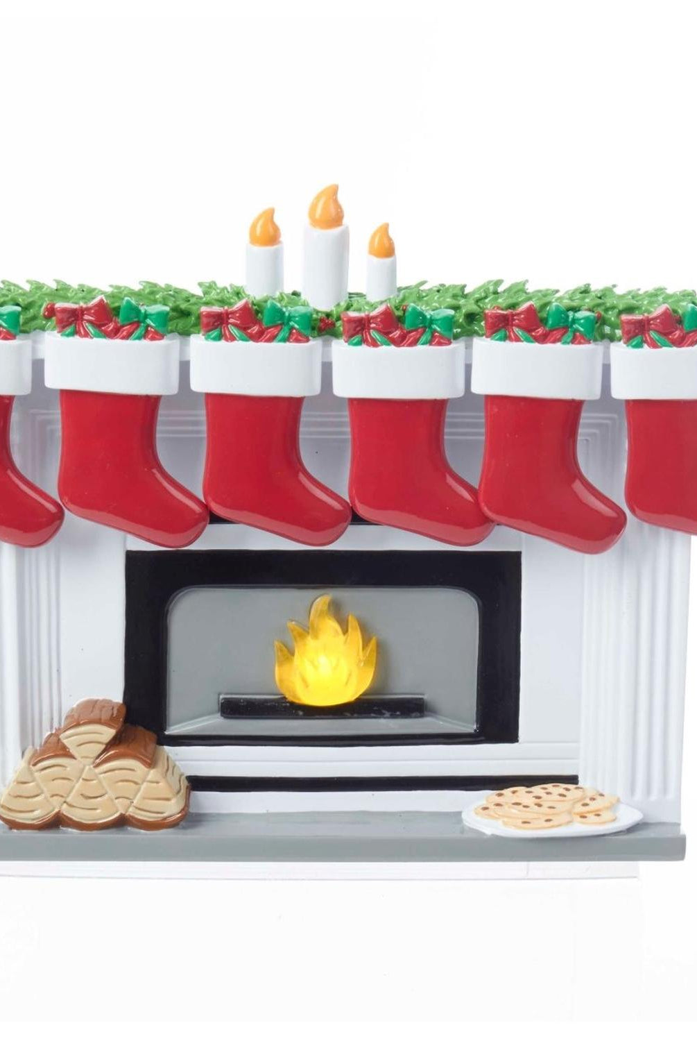 Kurt Adler 7.87-Inch Fireplace Table Piece With Six Stockings