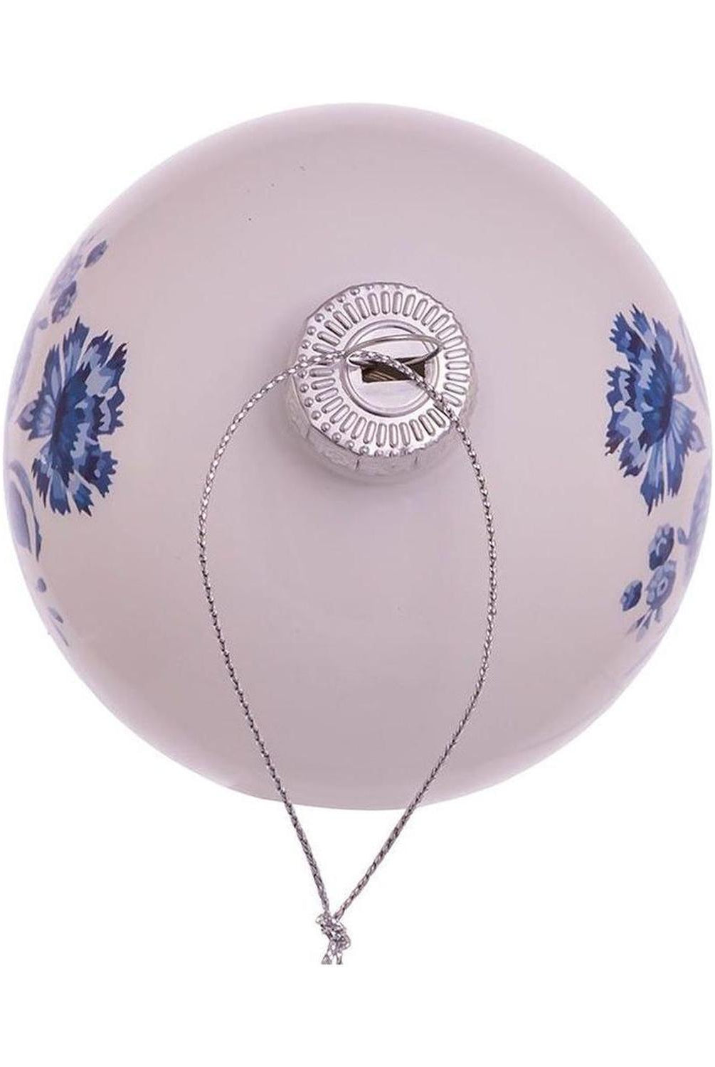 Kurt Adler 80MM Delft Blue Shiny Glass Ball Ornaments, 6-Piece Set