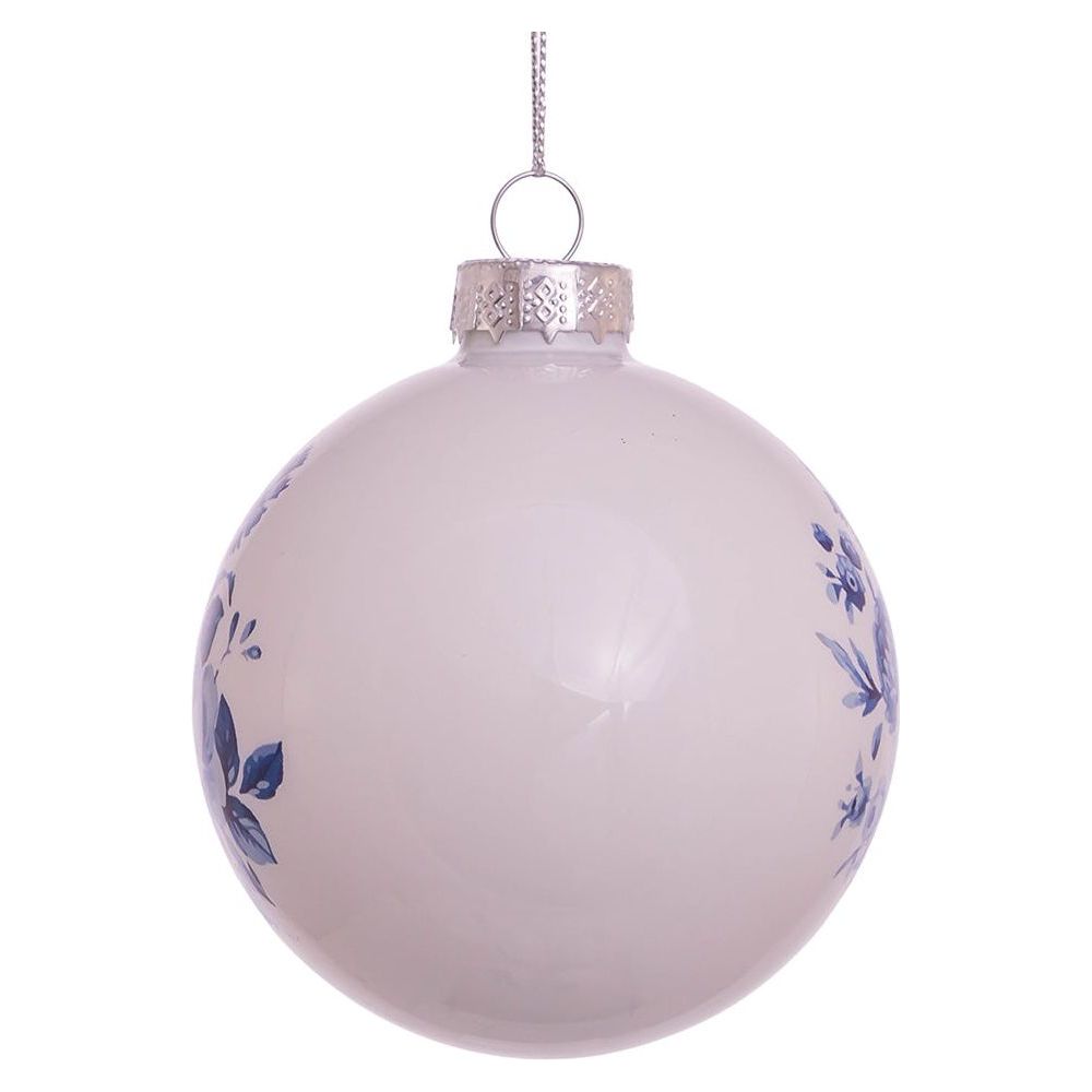 Shop For Kurt Adler 80MM Delft Blue Shiny Glass Ball Ornaments, 6 - Piece Set