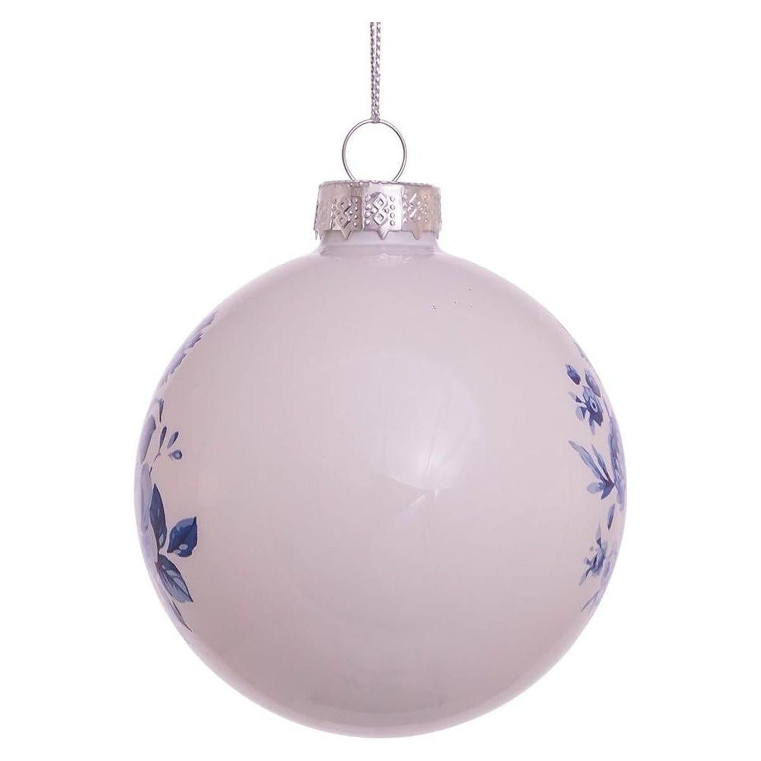 Shop For Kurt Adler 80MM Delft Blue Shiny Glass Ball Ornaments, 6 - Piece Set