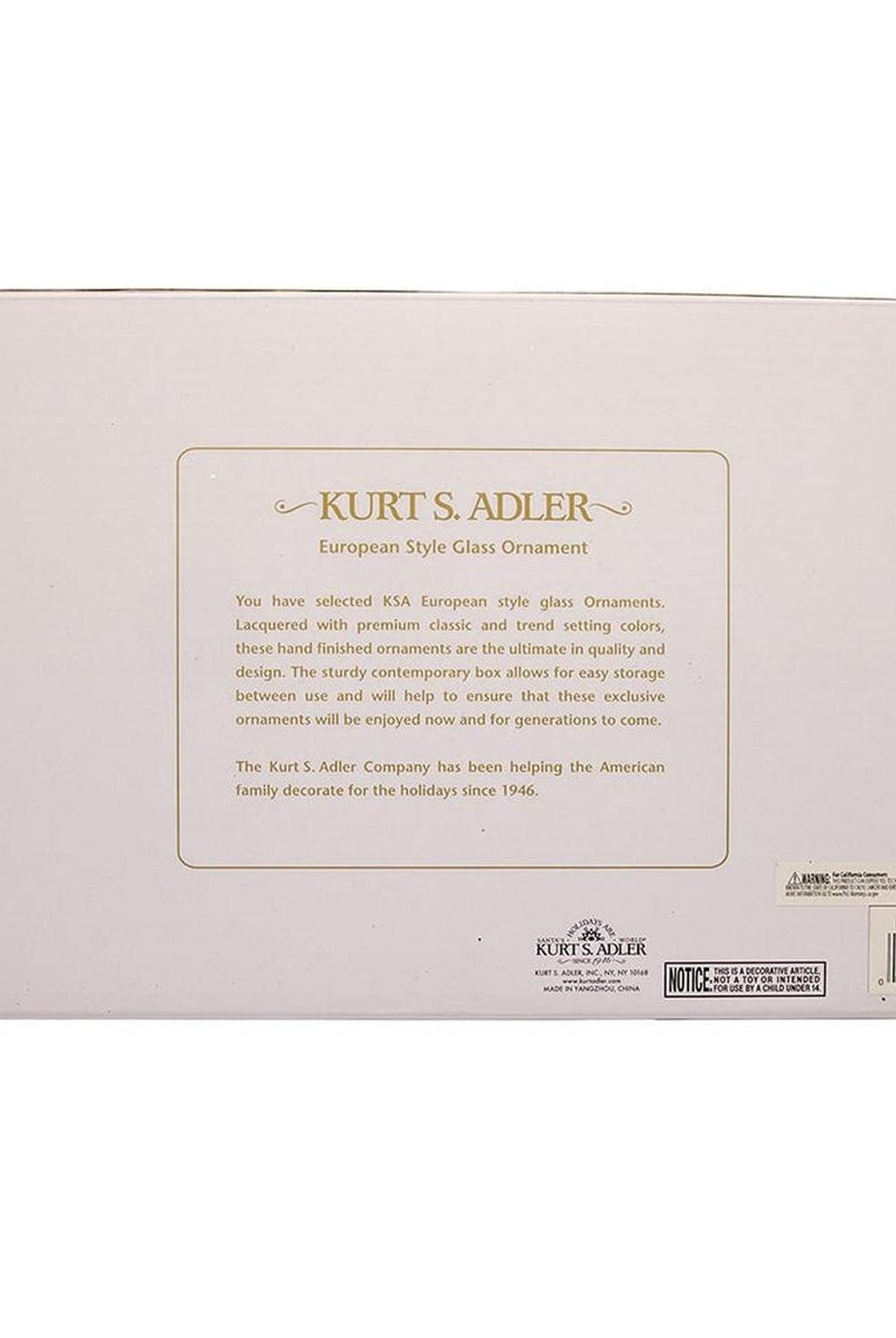 Kurt Adler 80MM Glass Black, White and Gold Checkered Ball Ornaments, 6-Piece Box