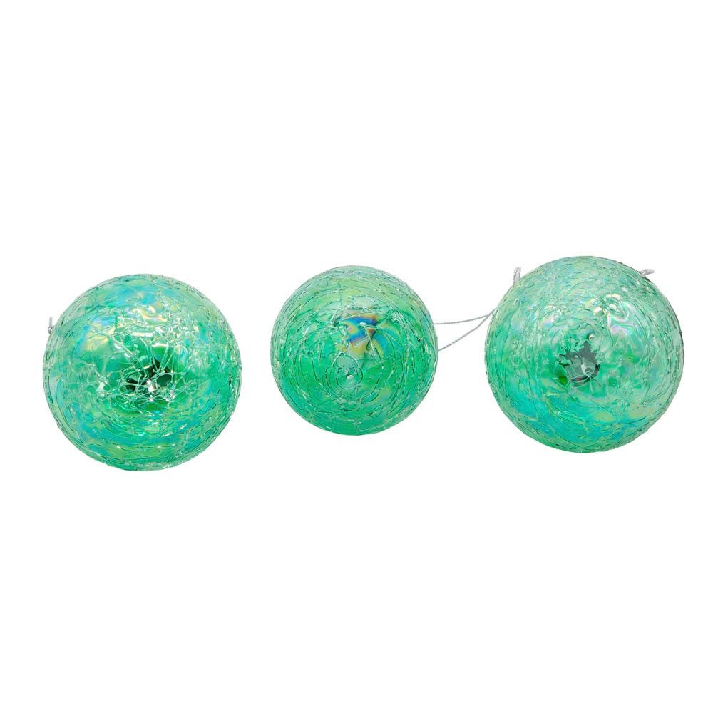 Shop For Kurt Adler 80MM Glass Iridescent Green Onion, Ball and Finial, (Set of 3)