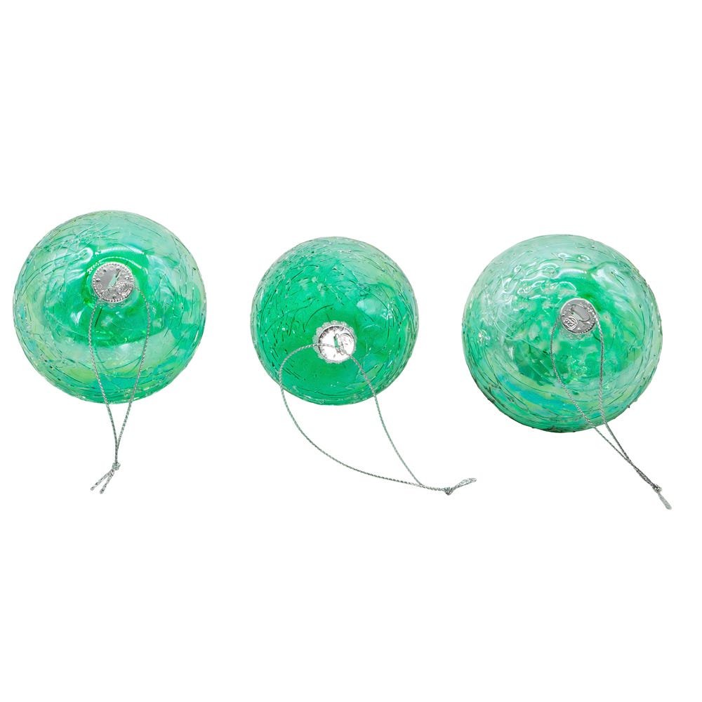 Shop For Kurt Adler 80MM Glass Iridescent Green Onion, Ball and Finial, (Set of 3)