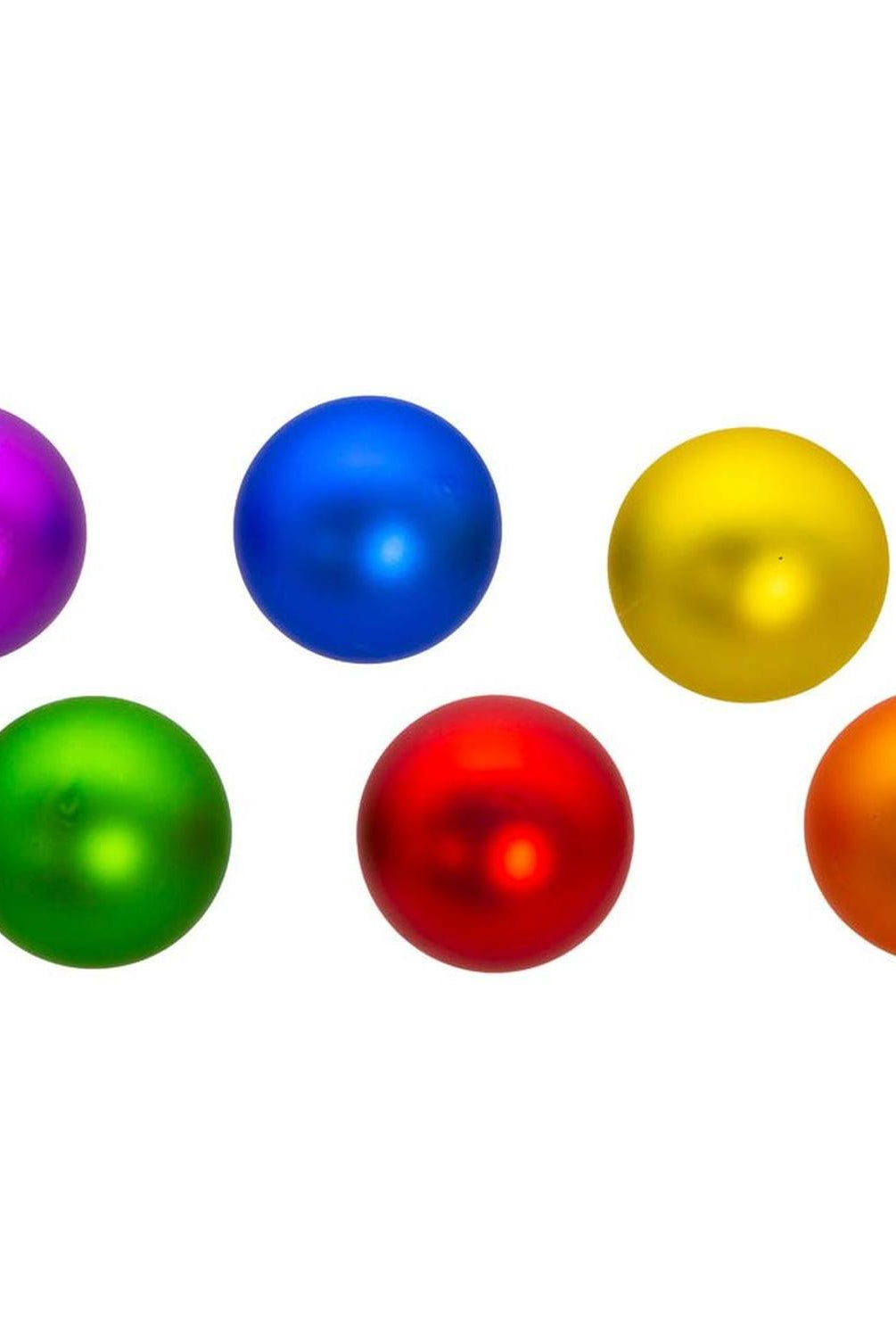 Kurt Adler 80MM Glass Matte Rainbow Ornaments (6 Pieces)