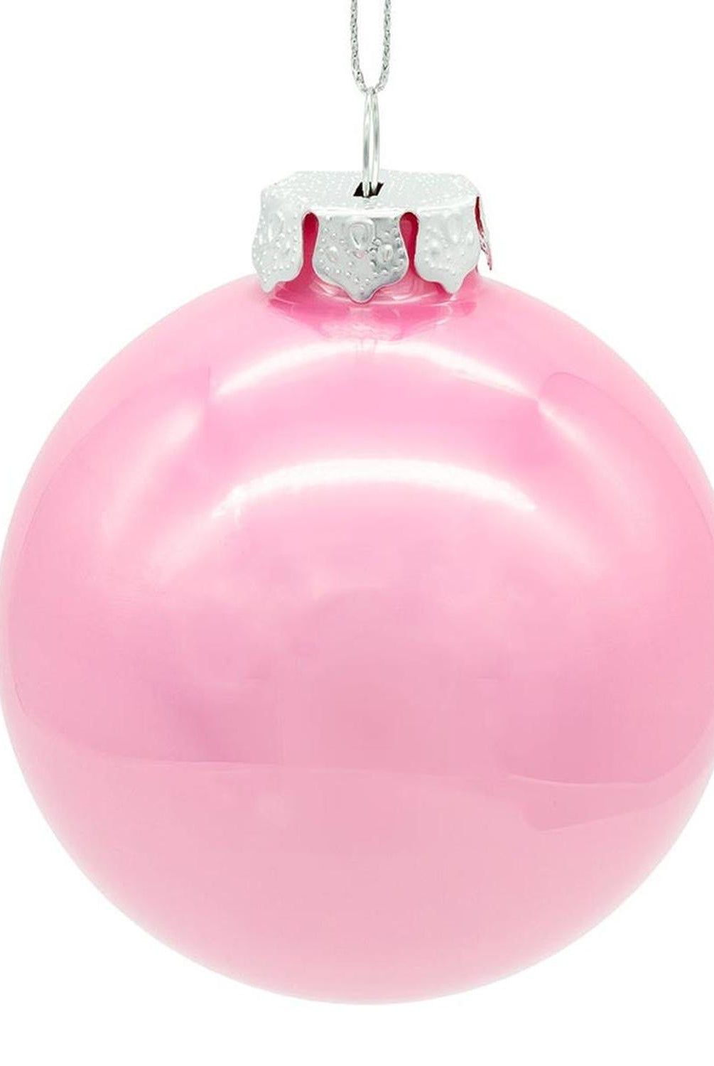 Kurt Adler 80MM Glass Pearlized Pink Ball Ornaments