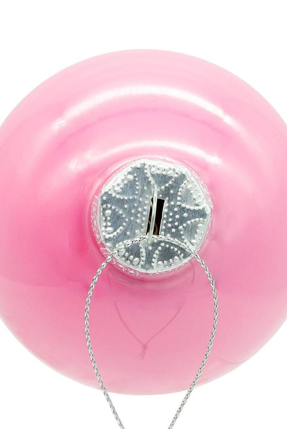 Kurt Adler 80MM Glass Pearlized Pink Ball Ornaments