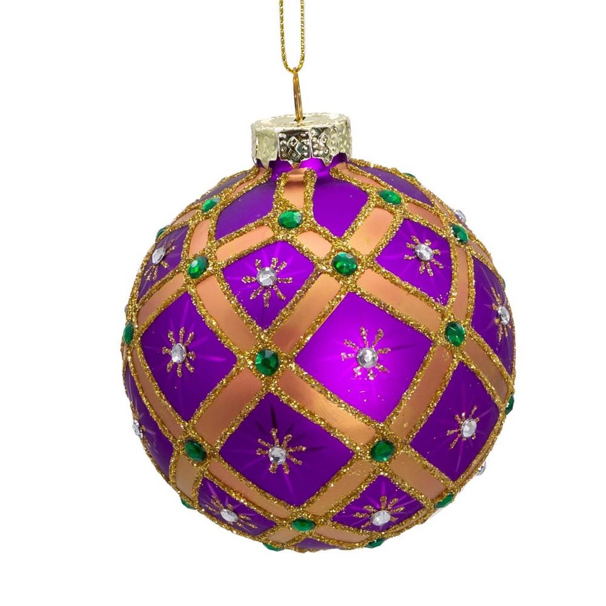 Shop For Kurt Adler 80MM Glass Purple Jewel Ornament (6 Piece)