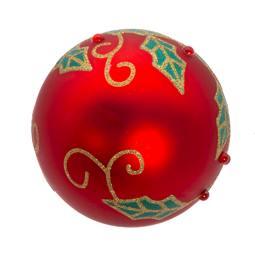 Shop For Kurt Adler 80MM Glass Red Berry and Holly Leaves Ornaments (6 Piece)