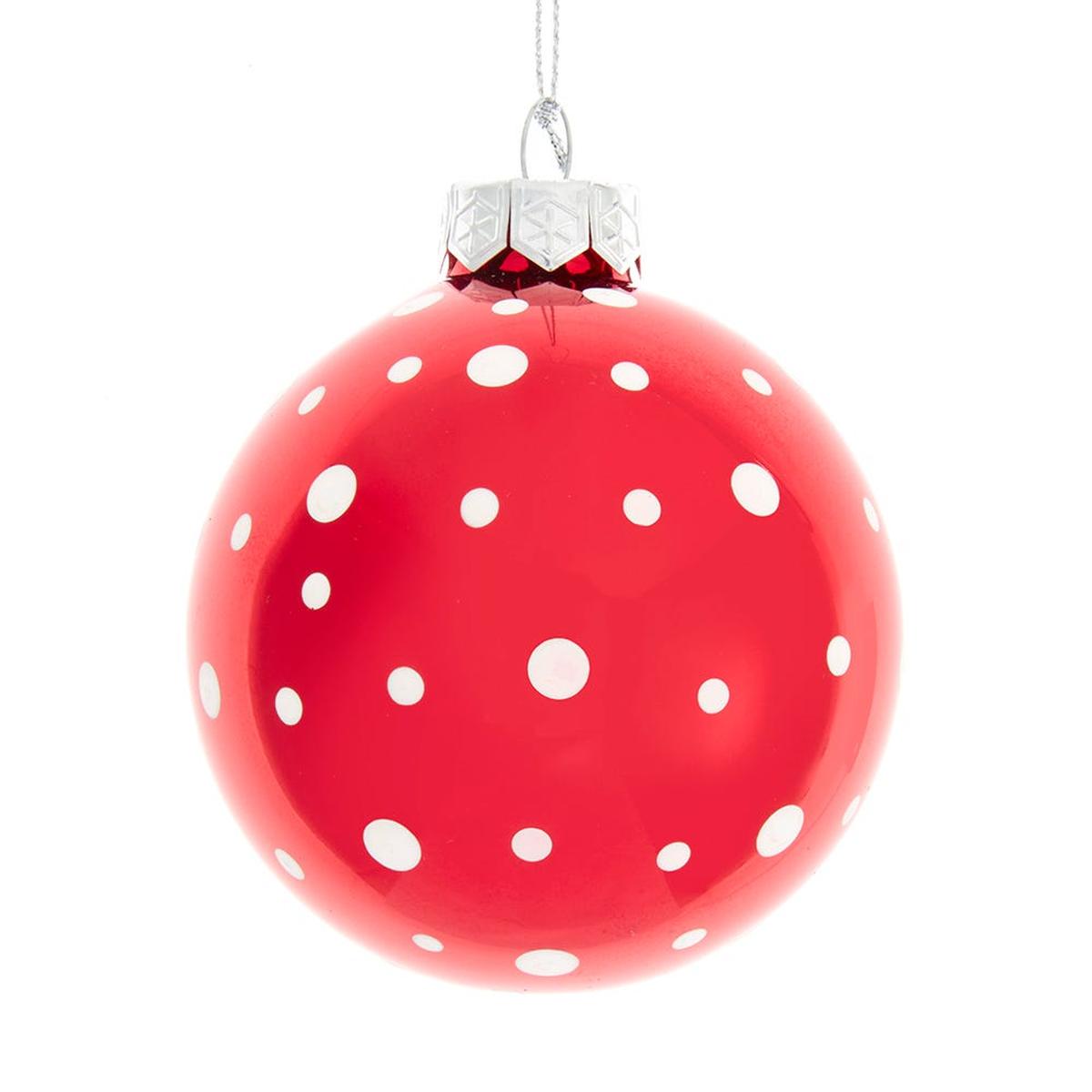 Shop For Kurt Adler 80MM Glass Red Polka Dot Ball Ornament, (Set of 3)