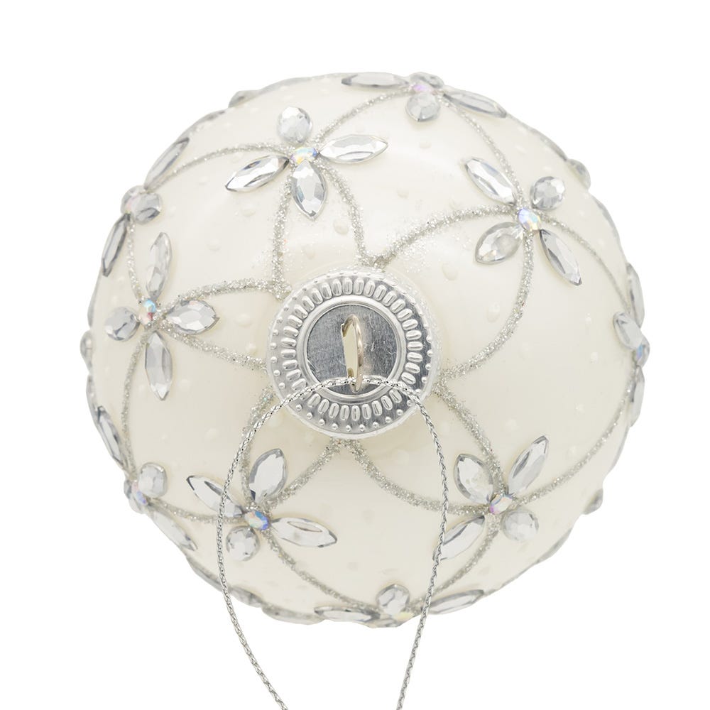 Shop For Kurt Adler 80MM Glass Silver Jeweled Ball Ornaments, 6 - Piece Box