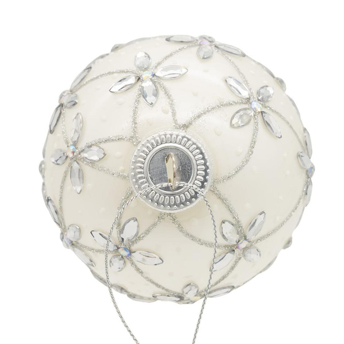 Shop For Kurt Adler 80MM Glass Silver Jeweled Ball Ornaments, 6 - Piece Box