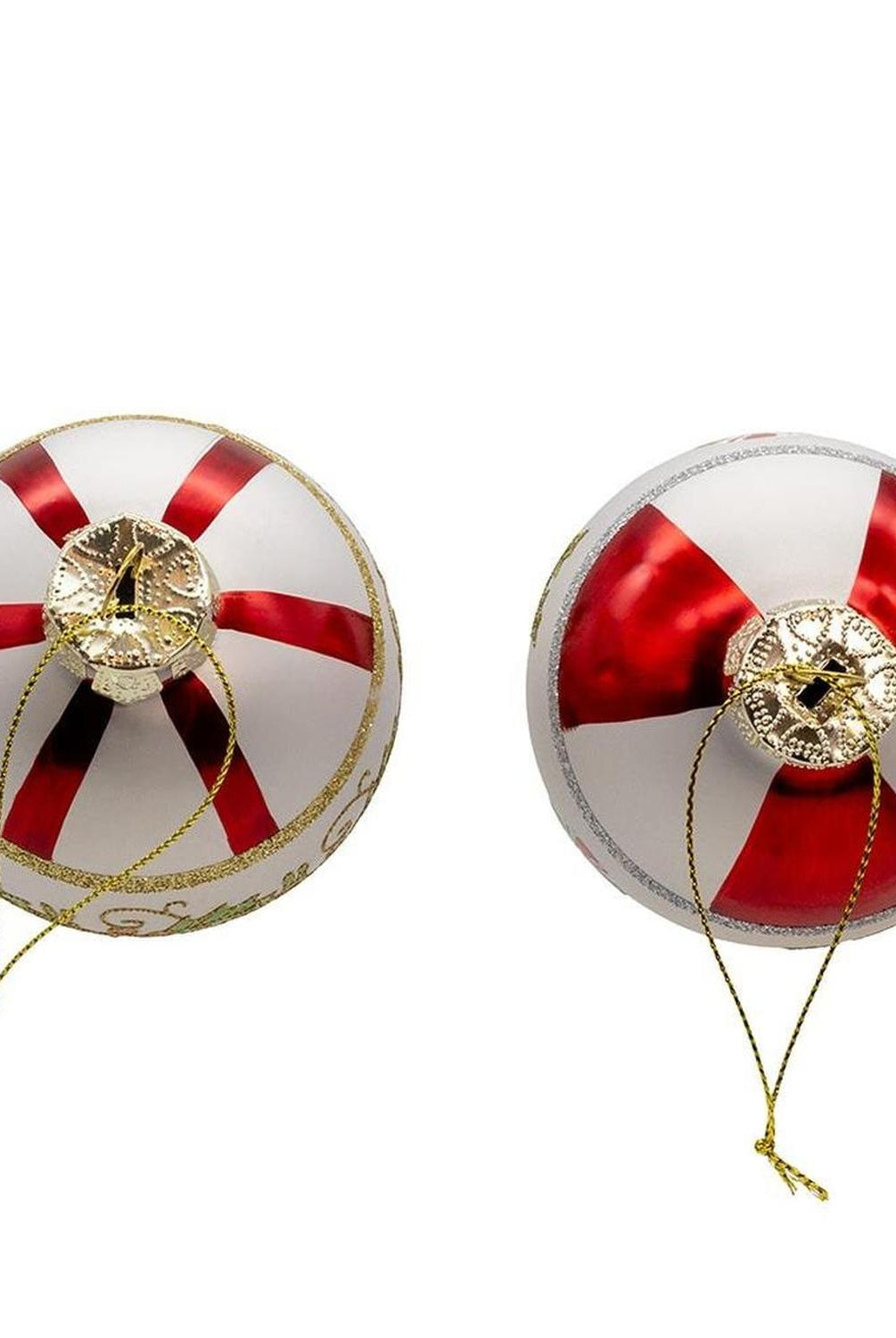 Kurt Adler 80mm Holly Leaves Glass Ball Ornament (Set of 6)