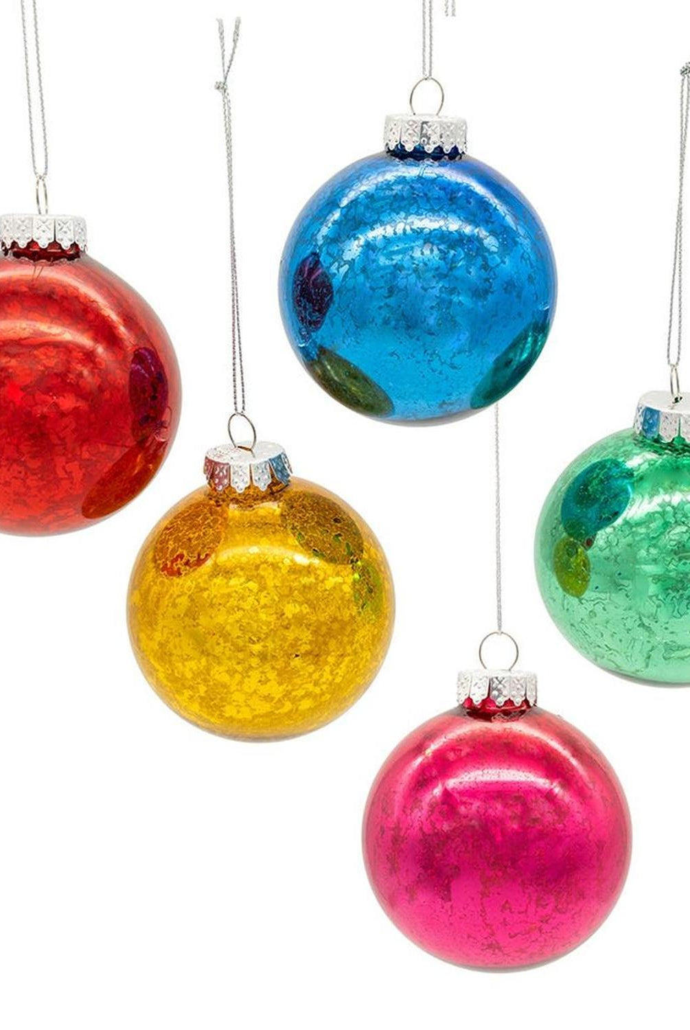Kurt Adler 80MM Multicolor Ball Ornament, 6-Piece Box