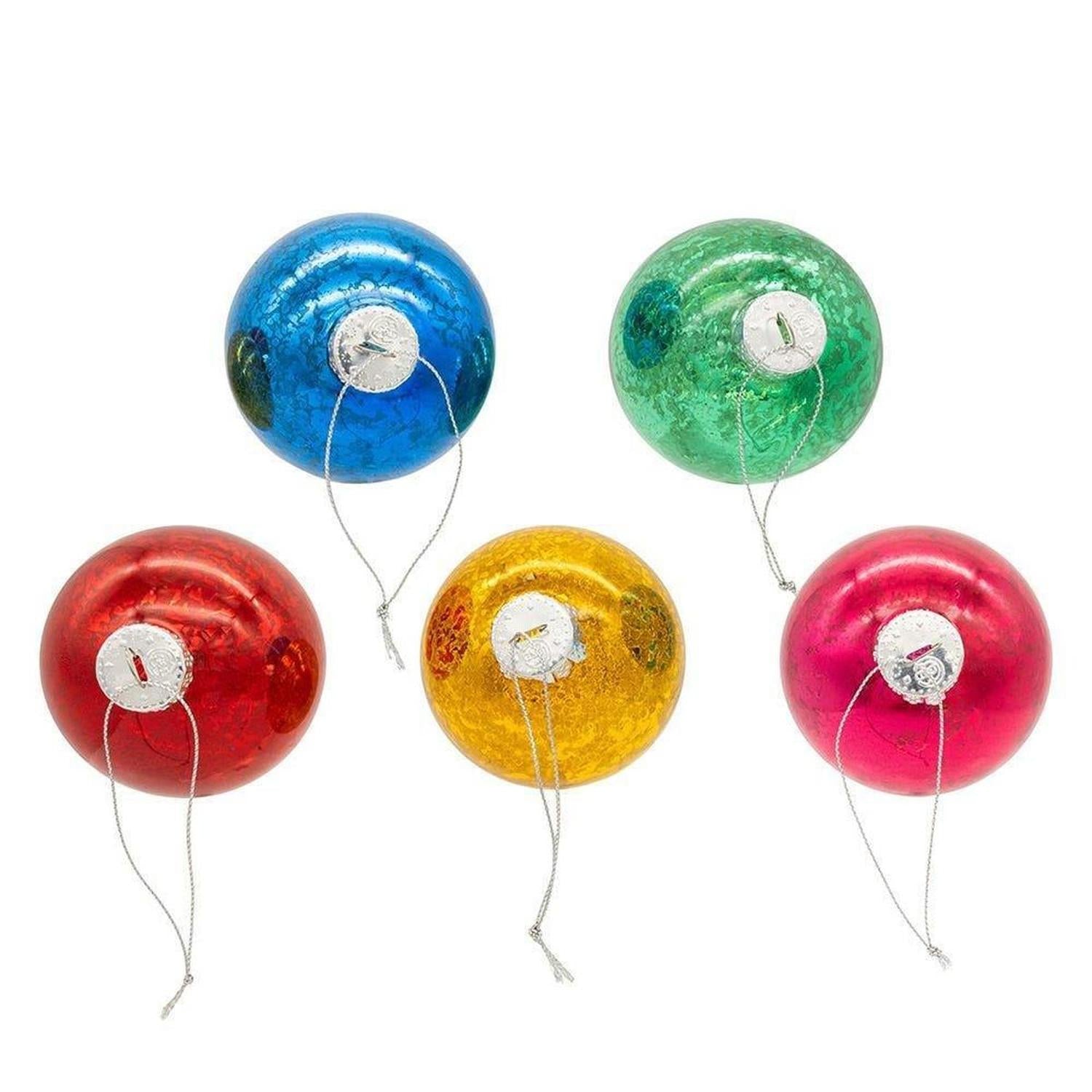 Kurt Adler 80MM Multicolor Ball Ornament, 6-Piece Box