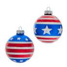 Shop For Kurt Adler 80MM Stars and Stripes Glass Ball Ornaments, Set of 6