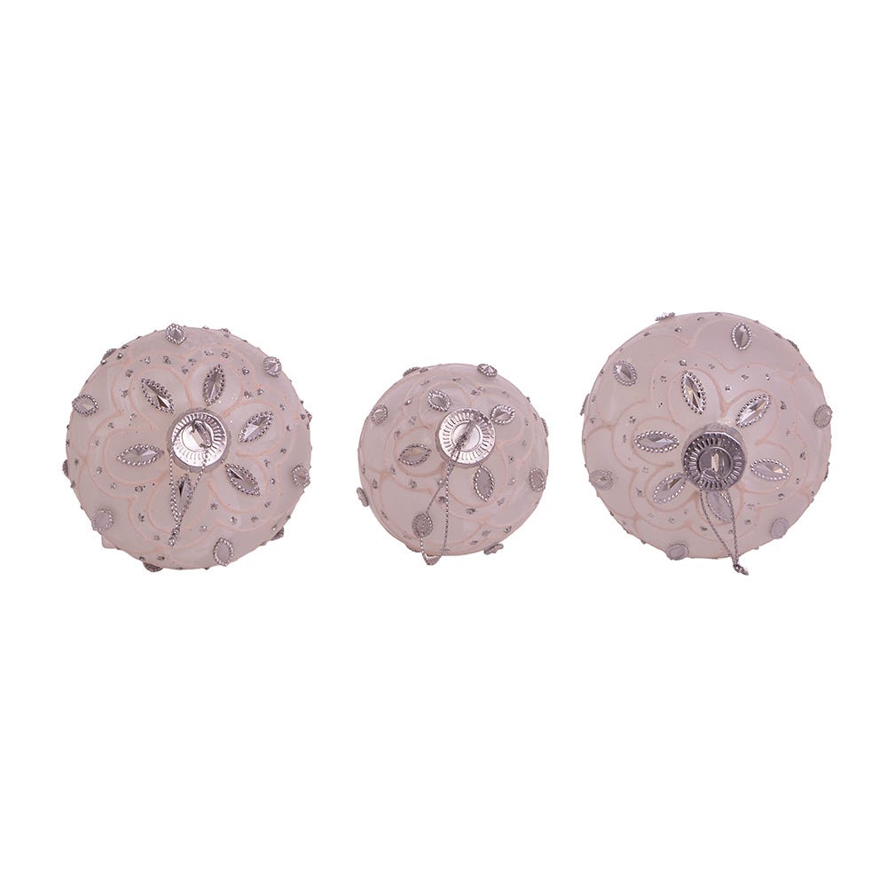 Shop For Kurt Adler 80MM White Glass Ball Finial and Onion, 3 - Piece Set