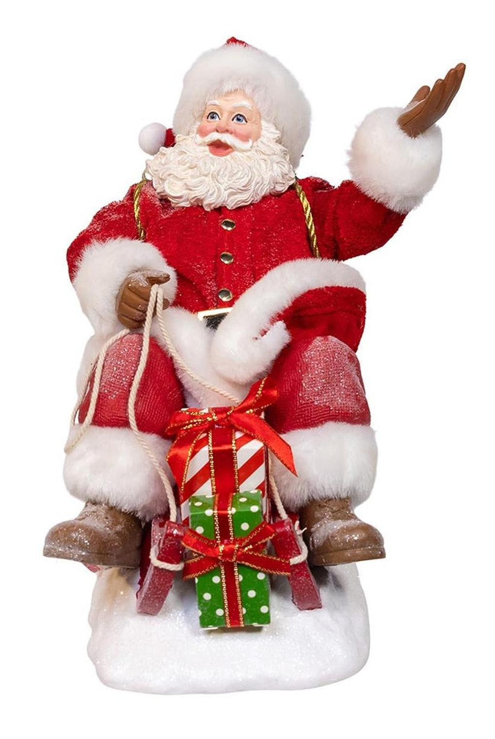 Kurt Adler 8.5-Inch Fabriché Santa on Sled