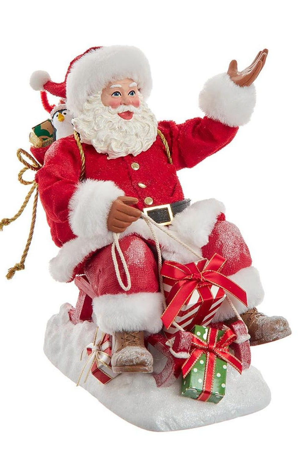 Kurt Adler 8.5-Inch Fabriché Santa on Sled