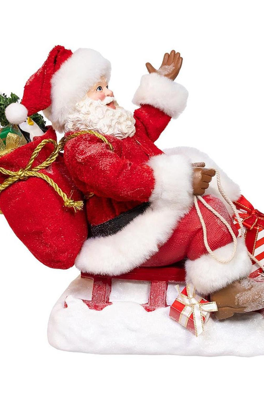 Kurt Adler 8.5-Inch Fabriché Santa on Sled