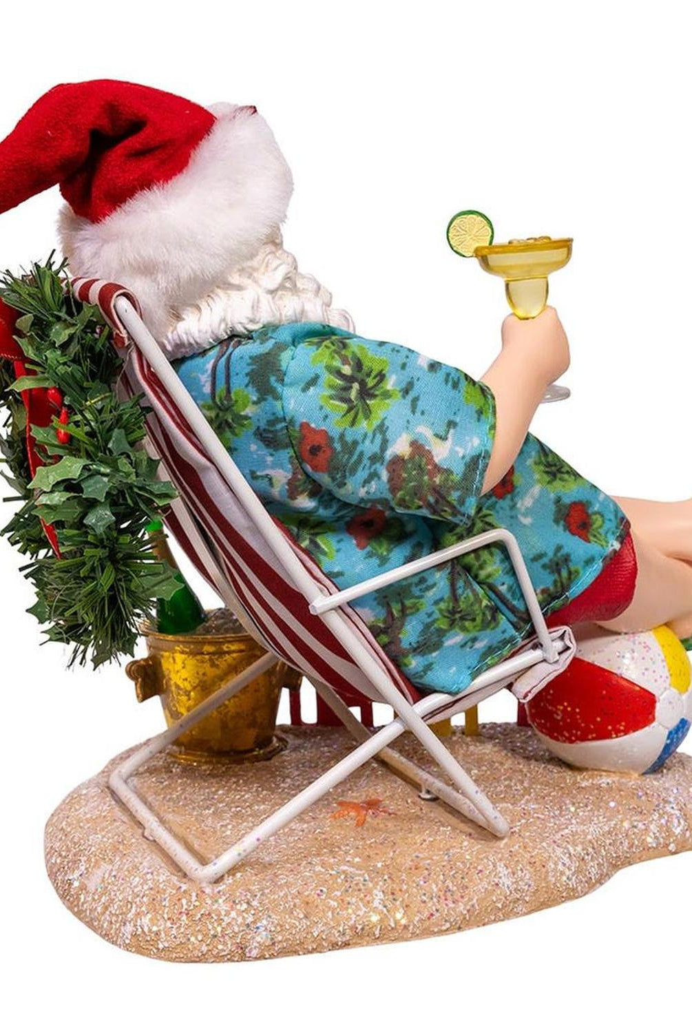 Kurt Adler 8.5-Inch Fabriché Santa Sitting on Beach Chair