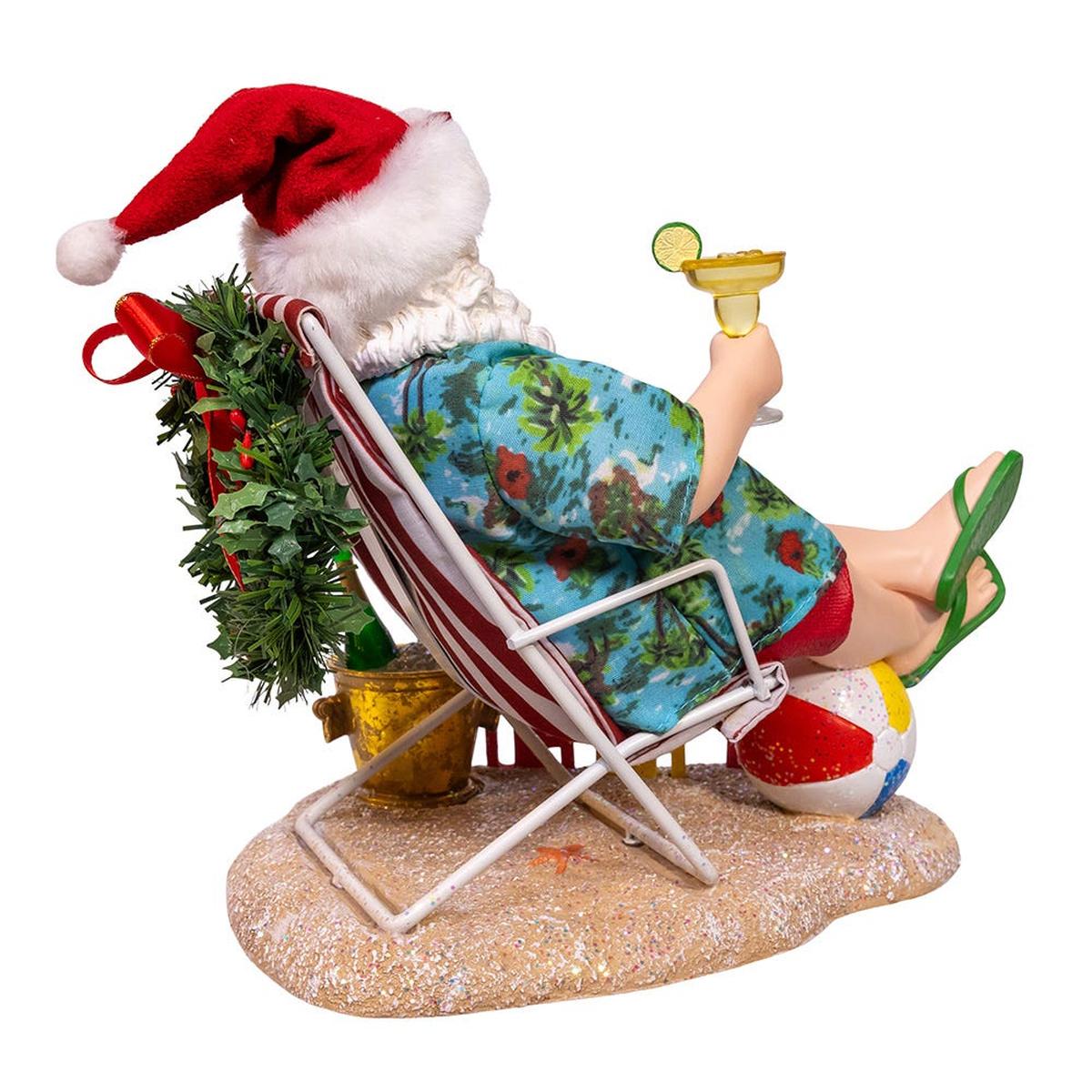Shop For Kurt Adler 8.5 - Inch Fabriché Santa Sitting on Beach Chair