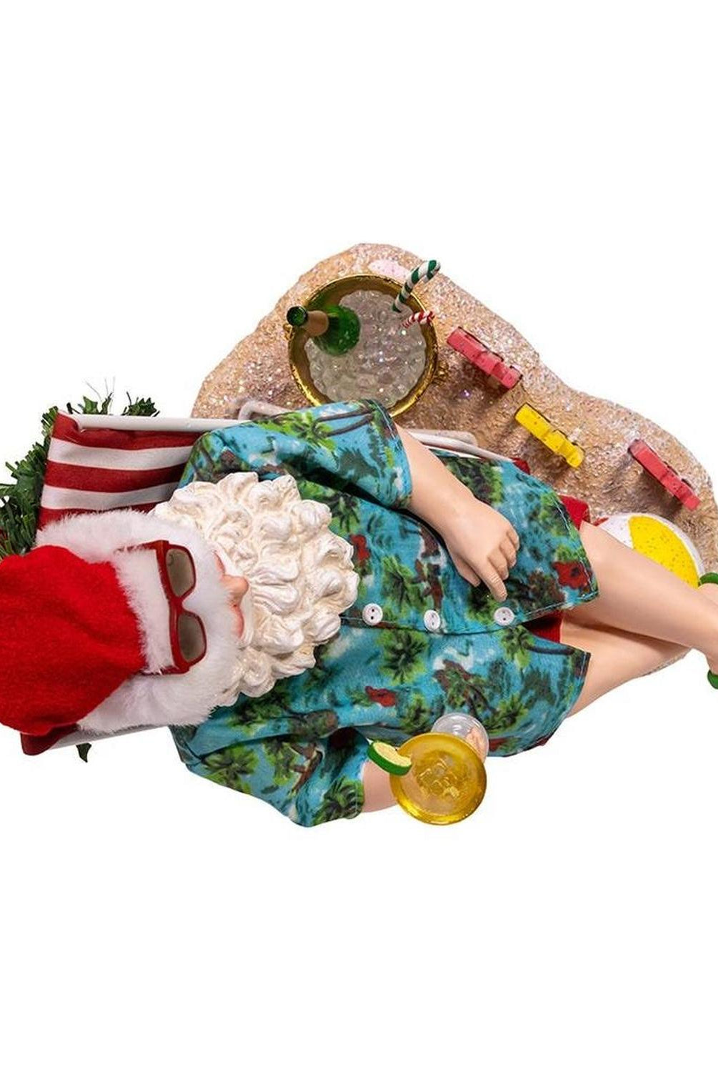 Kurt Adler 8.5-Inch Fabriché Santa Sitting on Beach Chair