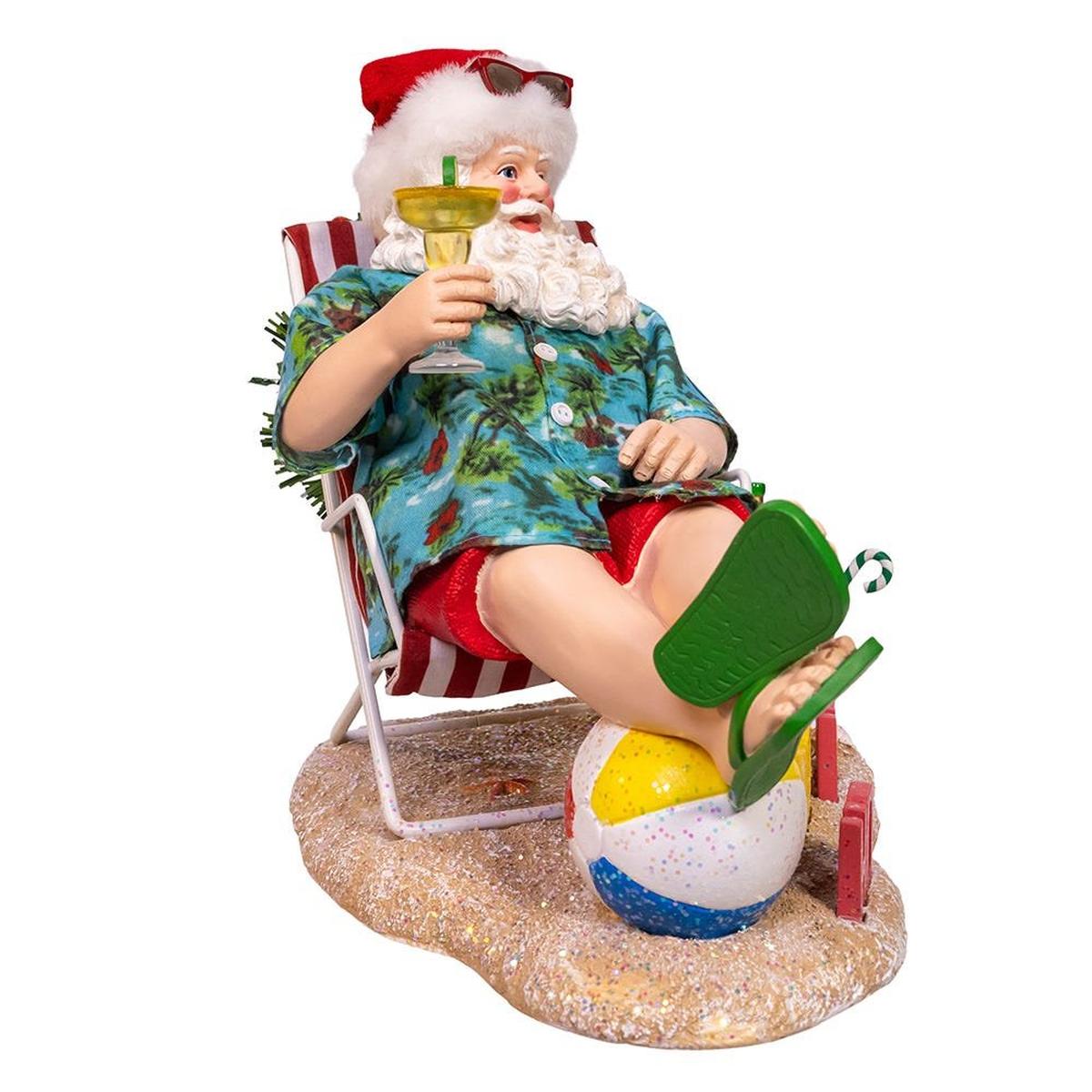 Shop For Kurt Adler 8.5 - Inch Fabriché Santa Sitting on Beach Chair