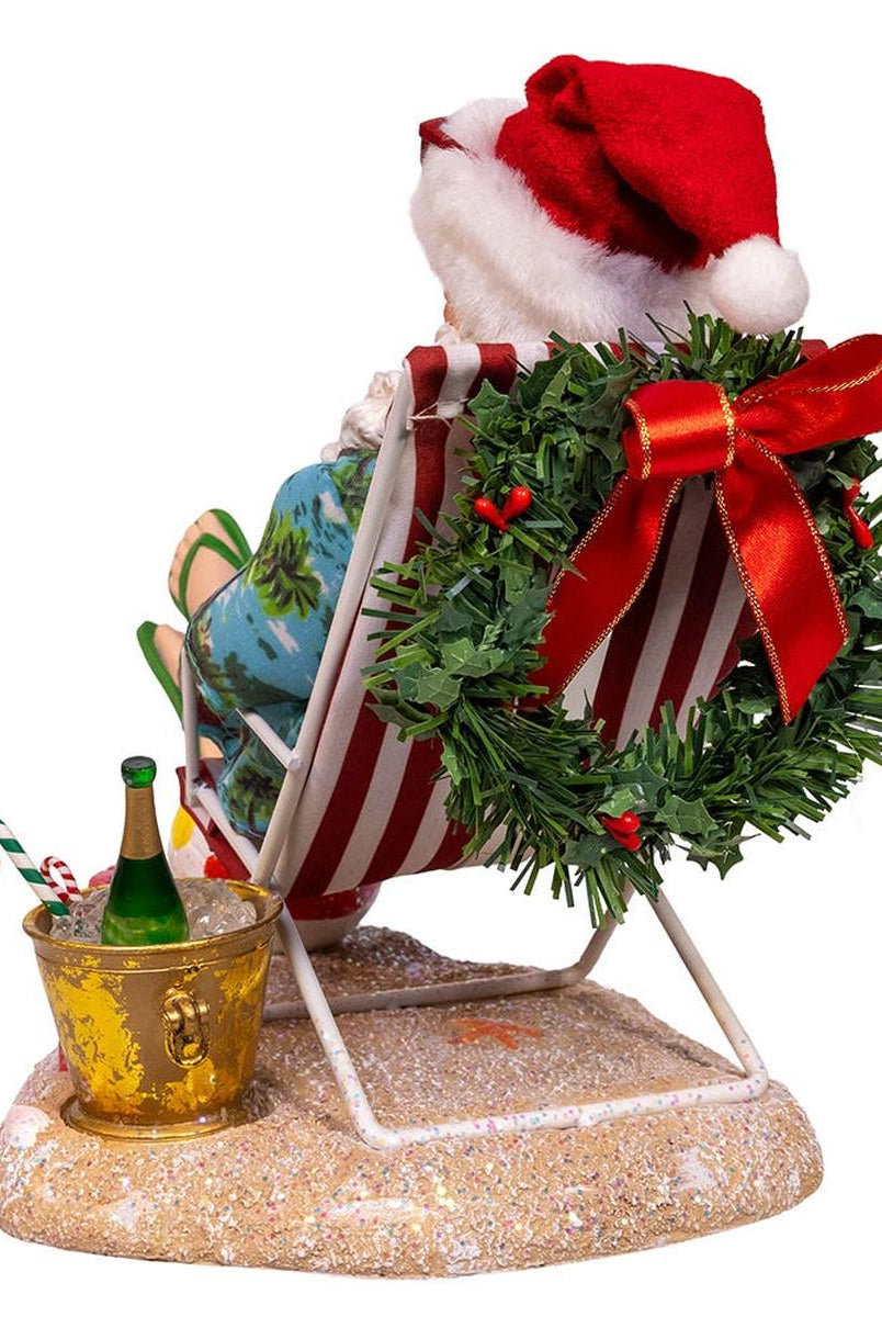 Shop For Kurt Adler 8.5 - Inch Fabriché Santa Sitting on Beach Chair