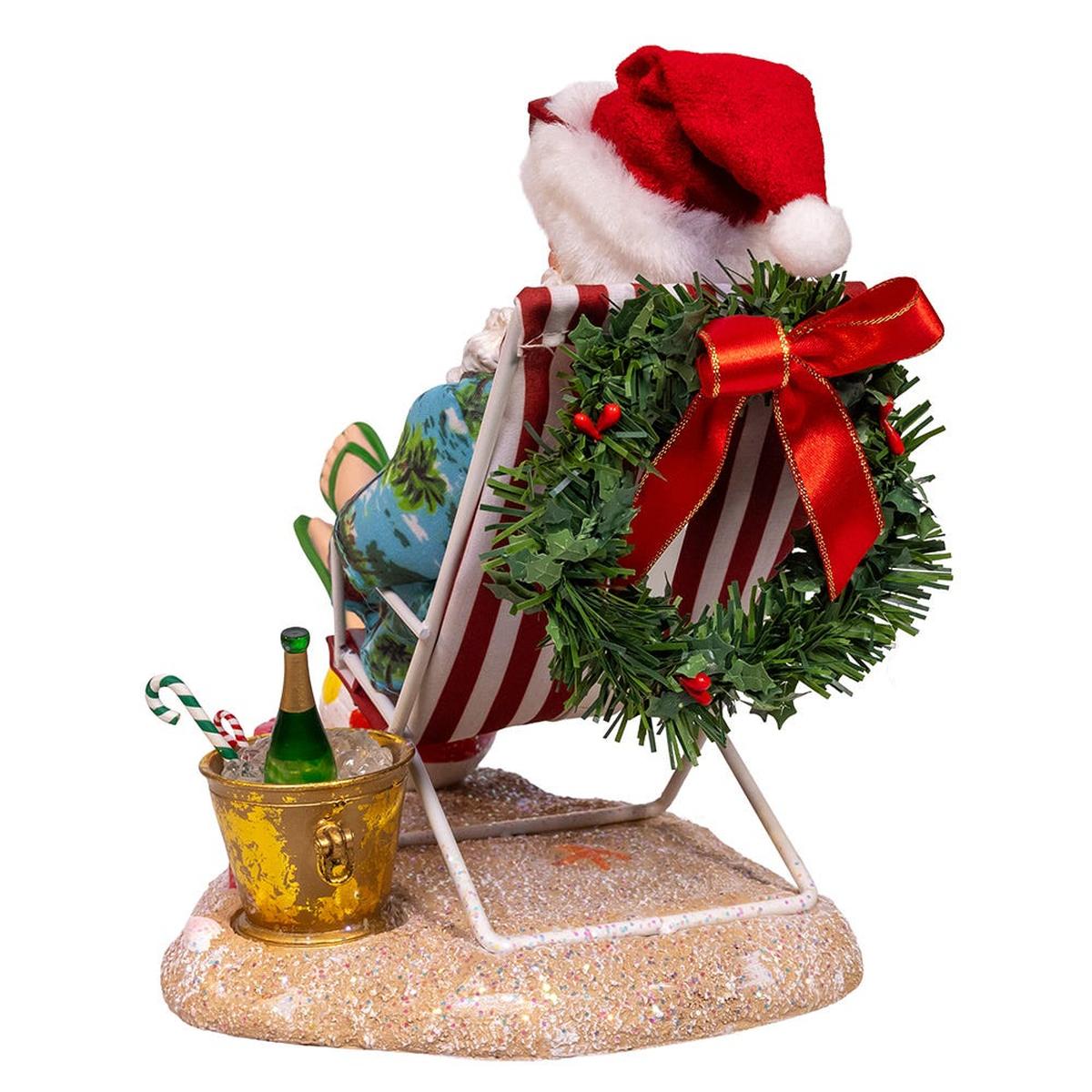 Shop For Kurt Adler 8.5 - Inch Fabriché Santa Sitting on Beach Chair