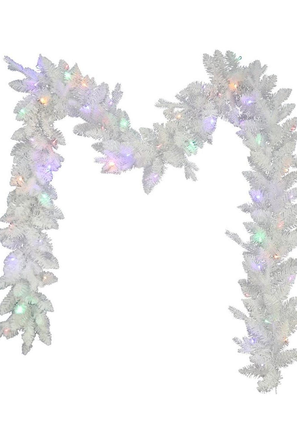 Kurt Adler 9-Foot Pre-Lit Multi-Colored LED Jackson White Pine Garland
