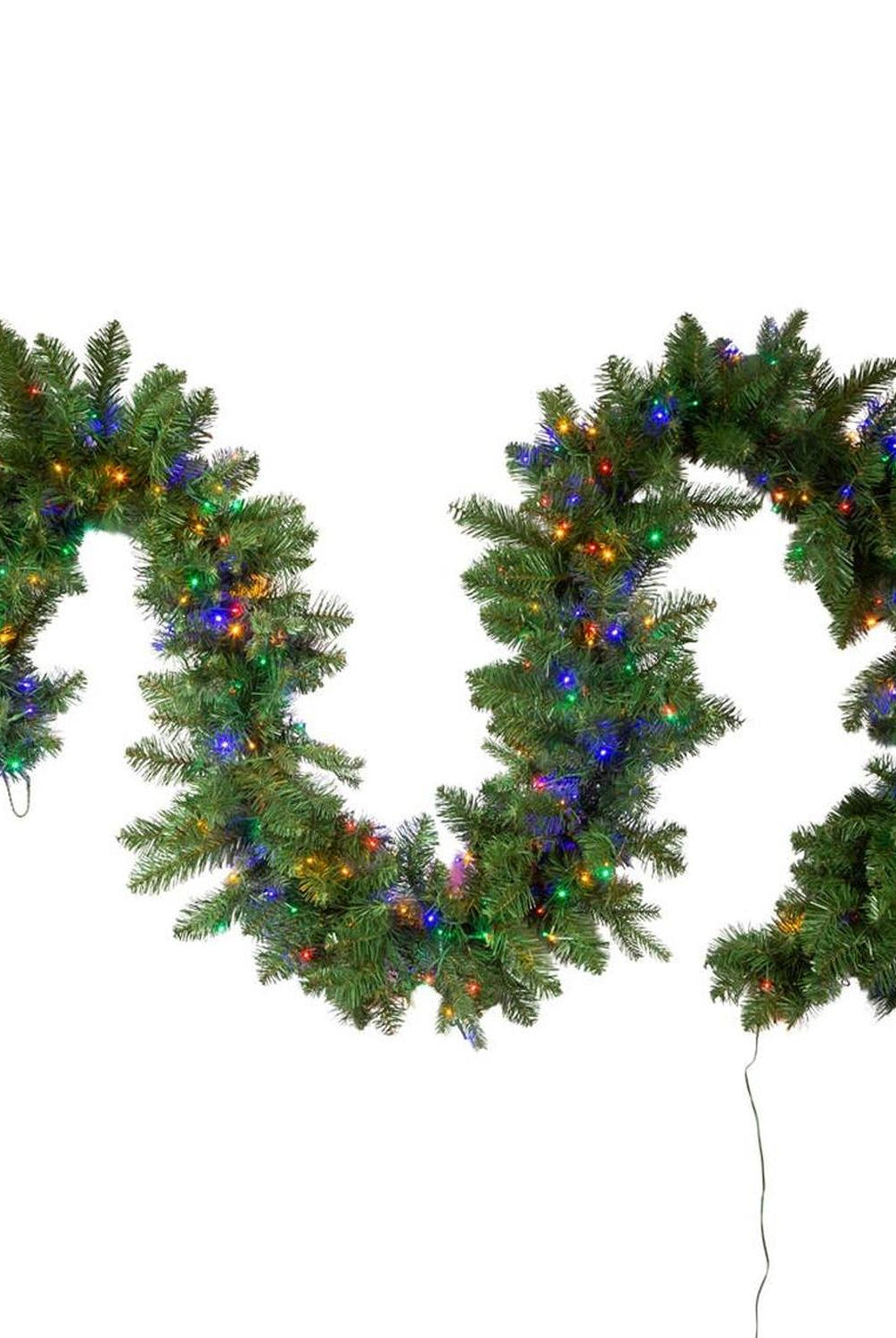 Kurt Adler 9-Foot Pre-lit Multicolored LED Noble Fir Garland