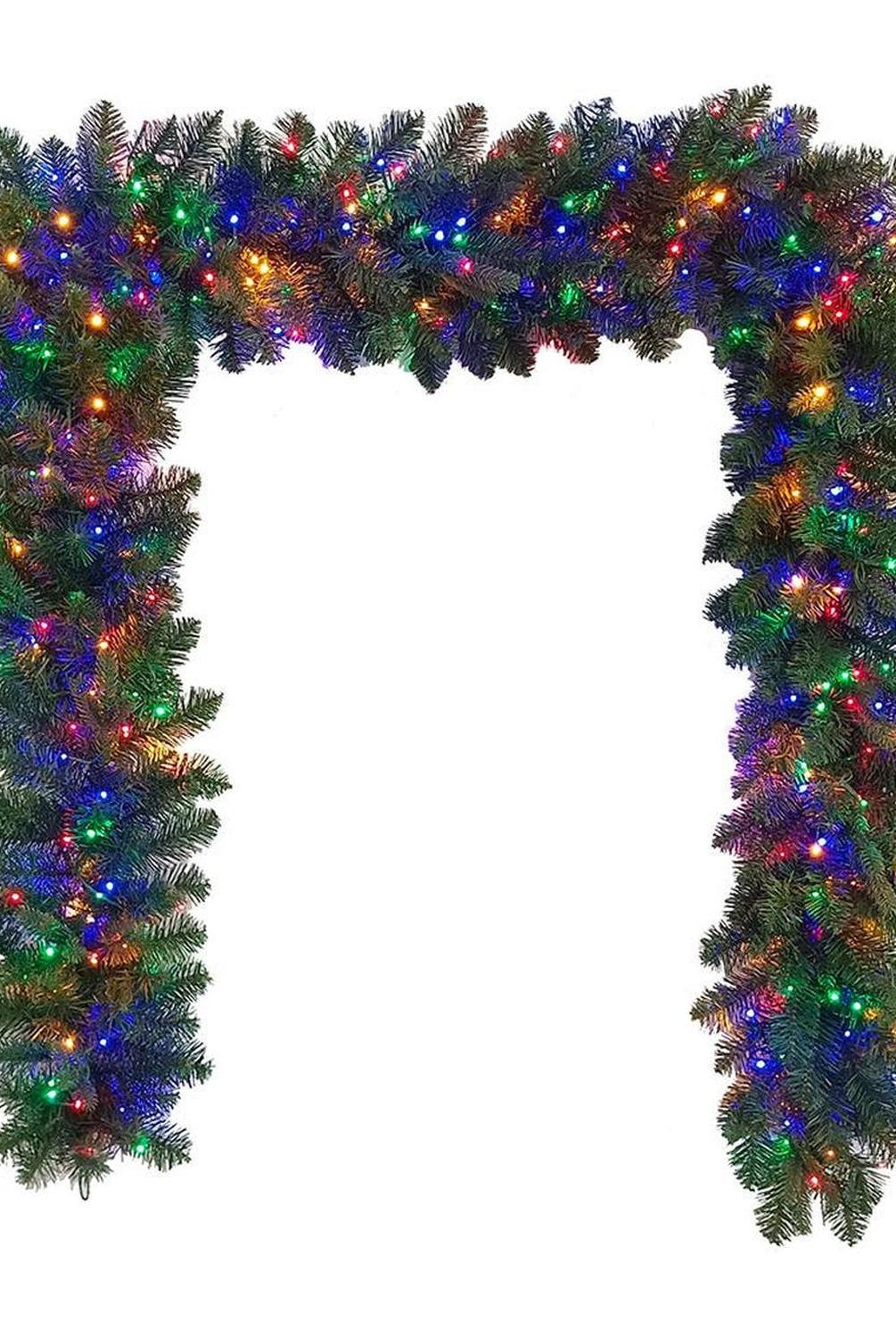 Kurt Adler 9-Foot Pre-lit Multicolored LED Noble Fir Garland